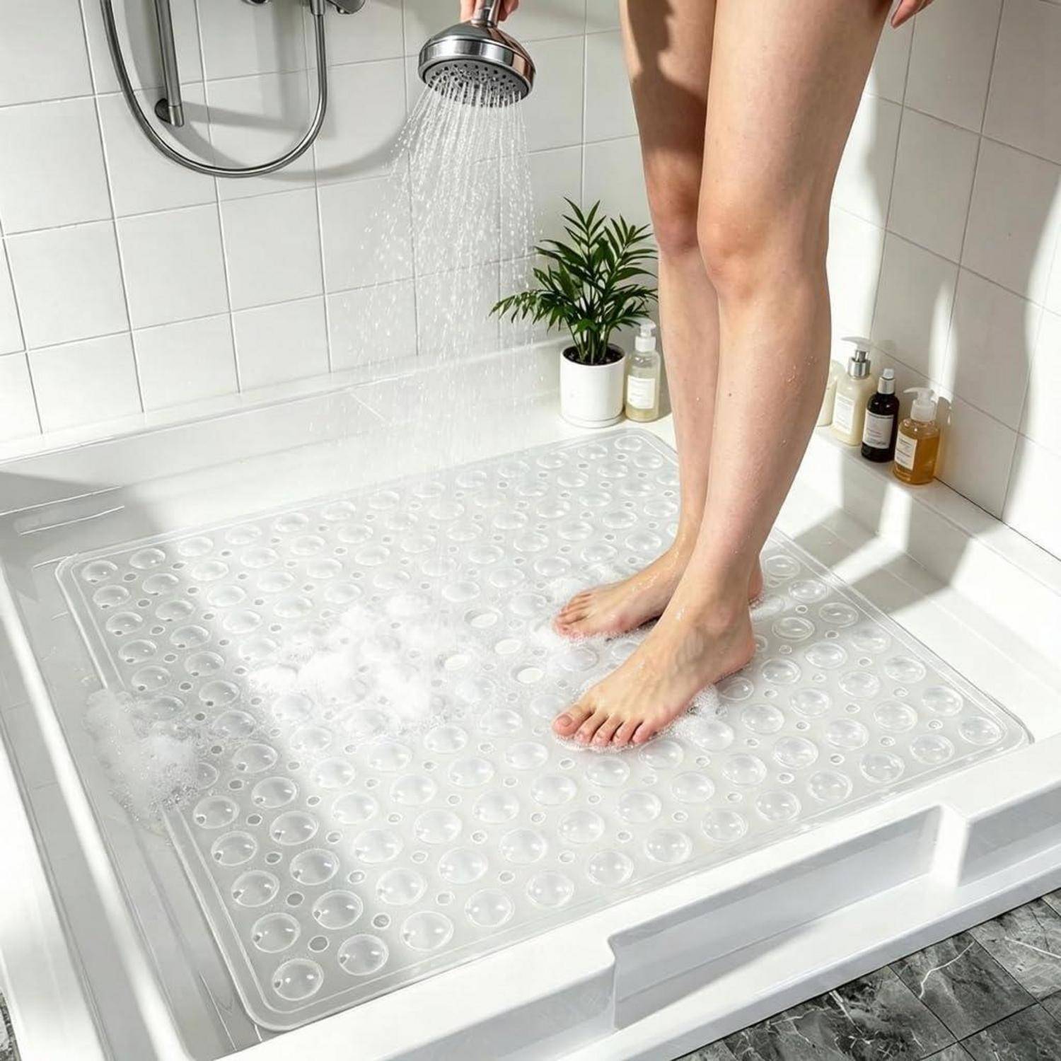 Duschmatte rutschfest 53x53cm BPA-frei transparent