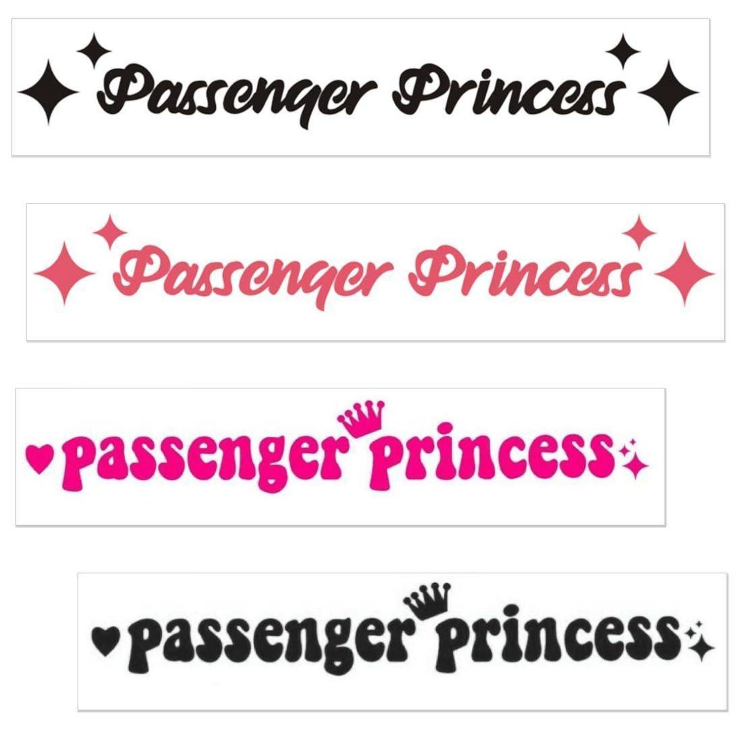 4x Passenger Princess Aufkleber Vinyl wasserfest Auto Dekoration