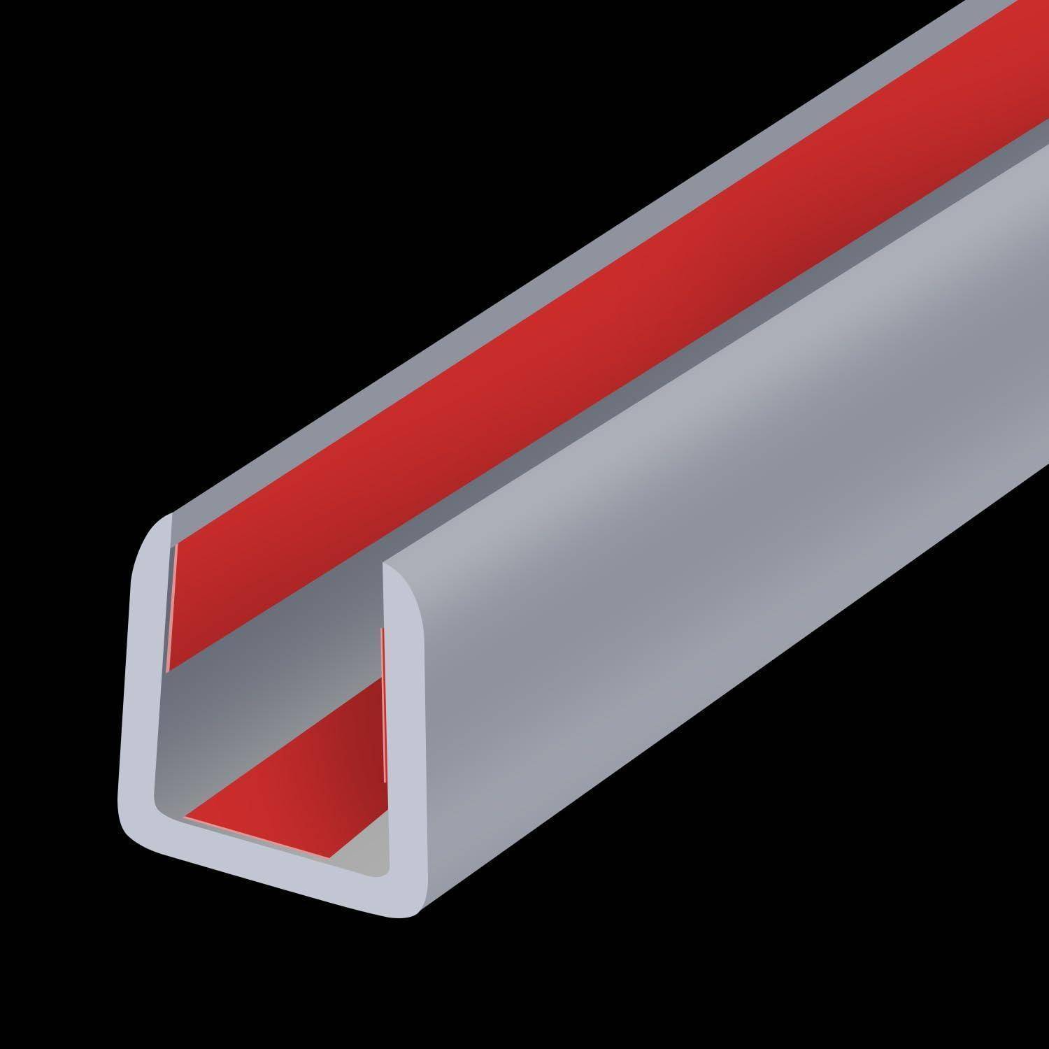 Gummi-Kantenverkleidung 10mm U-Profil selbstklebend Grau 6m