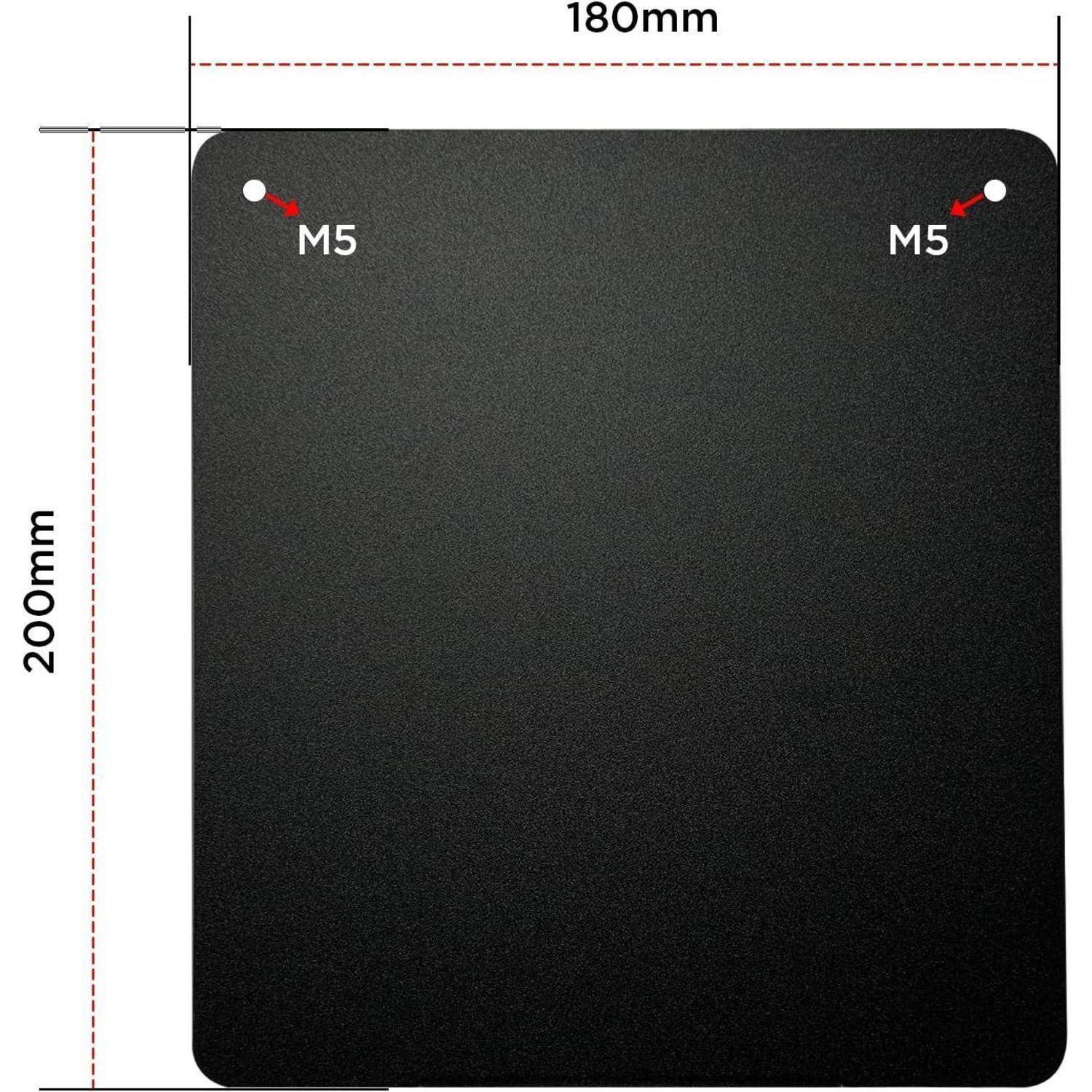 Kennzeichenhalter Motorrad Aluminiumlegierung 180x200mm Schwarz 3mm Dicke
