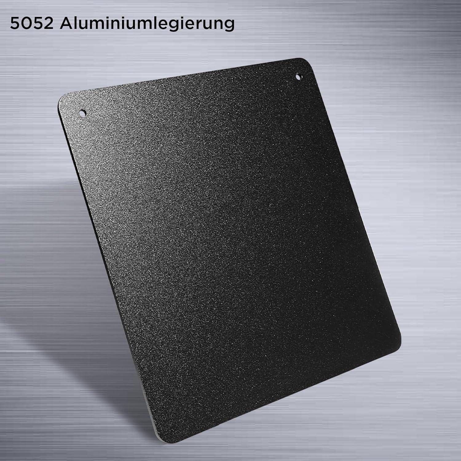 Kennzeichenhalter Motorrad Aluminiumlegierung 180x200mm Schwarz 3mm Dicke
