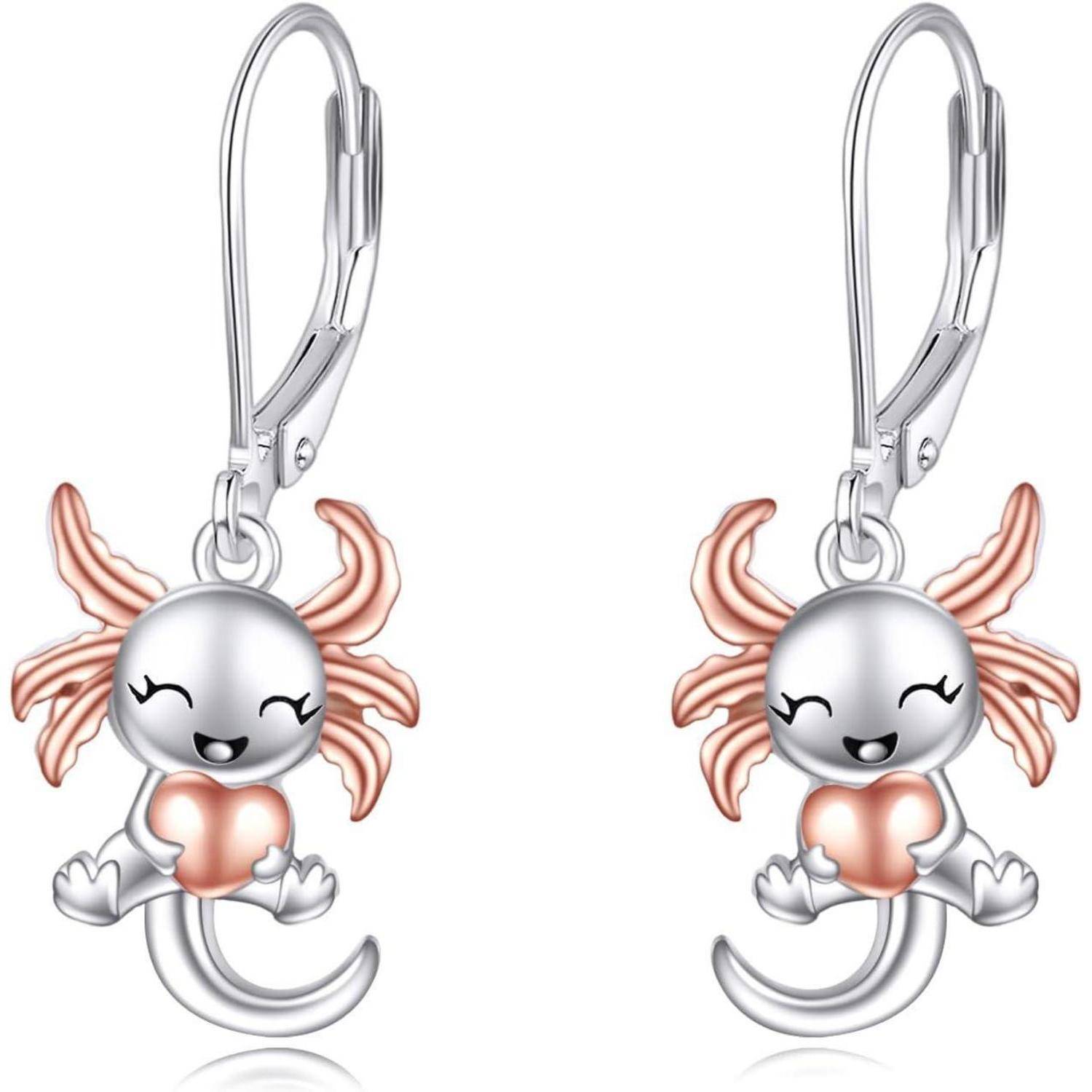 Ohrringe 925 Silber Einhorn Faultier Axolotl Leverback Ohrringe
