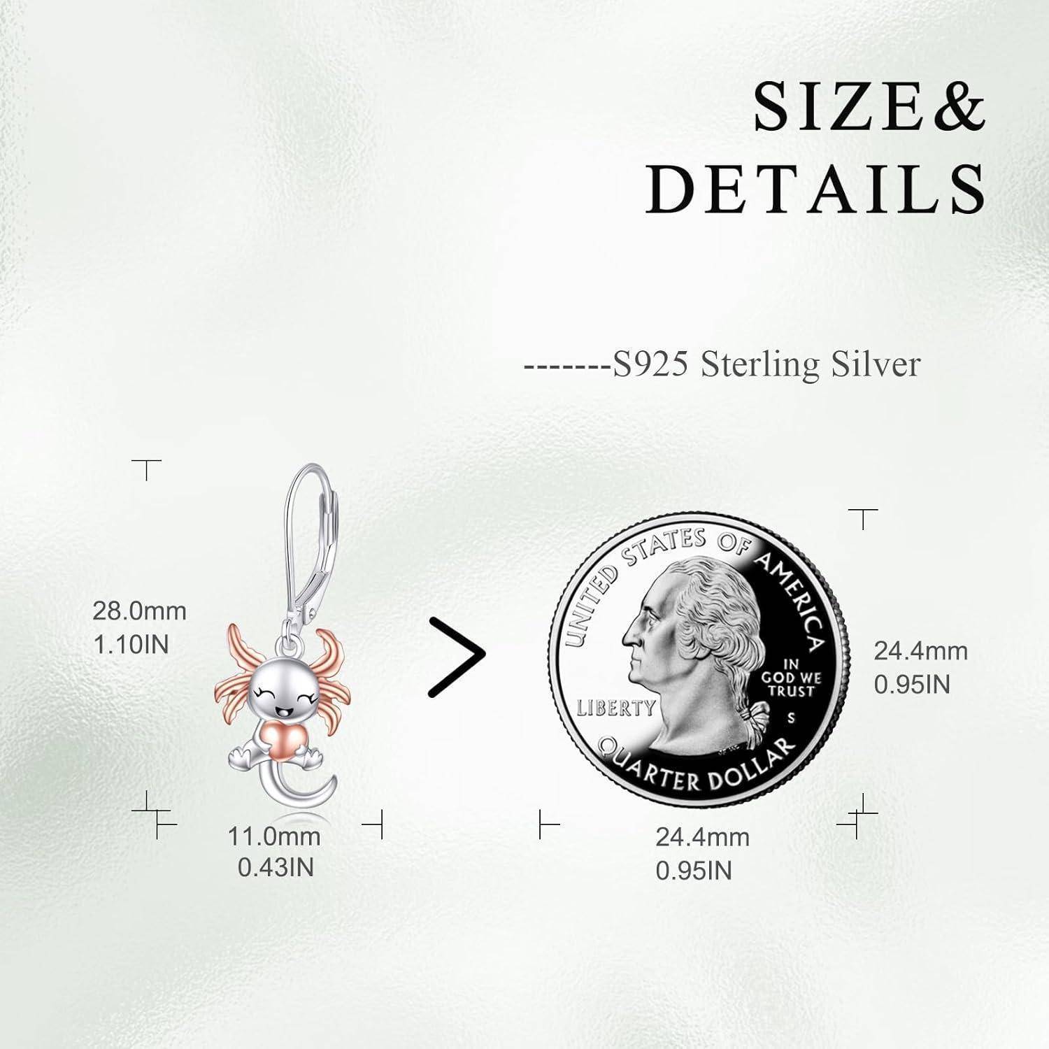 Ohrringe 925 Silber Einhorn Faultier Axolotl Leverback Ohrringe