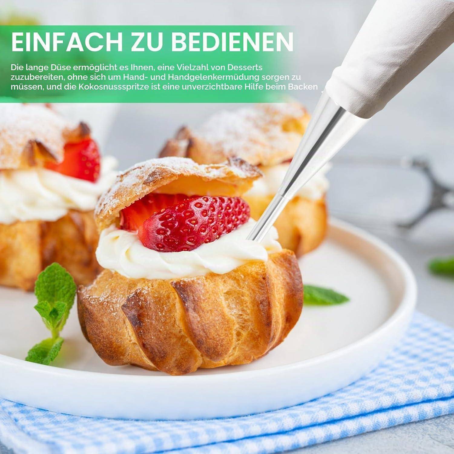 Spritztüllen Edelstahl 4-teilig mit Reinigungsbürste