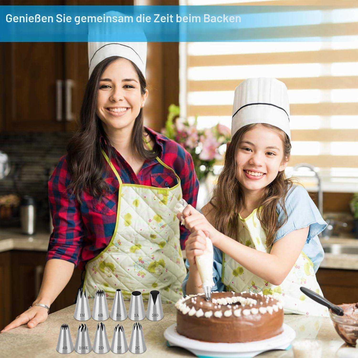 10er Set Profi Spritztüllen Edelstahl Groß Wiederverwendbar