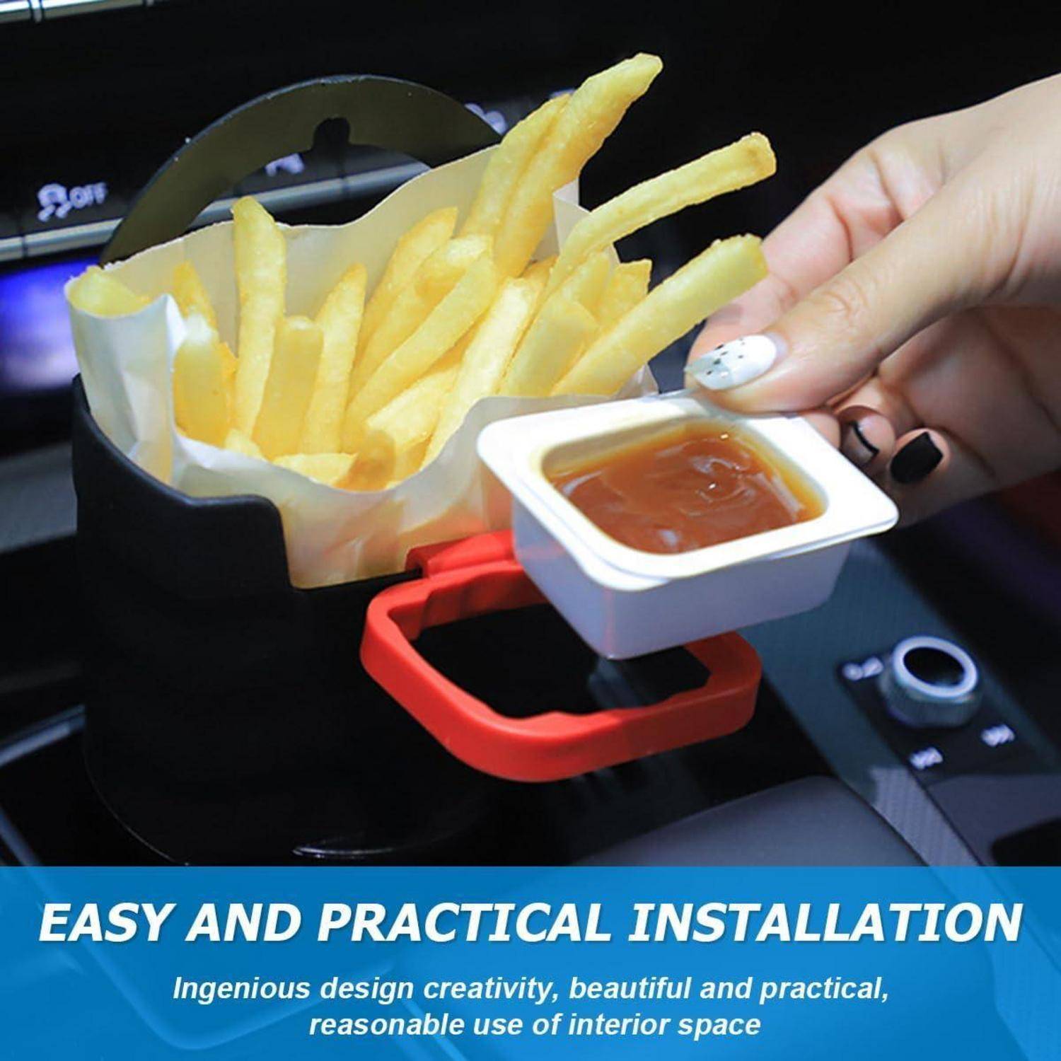 JNNJ Pommes-Frites-Becherhalter Auto mit Saucenhalter