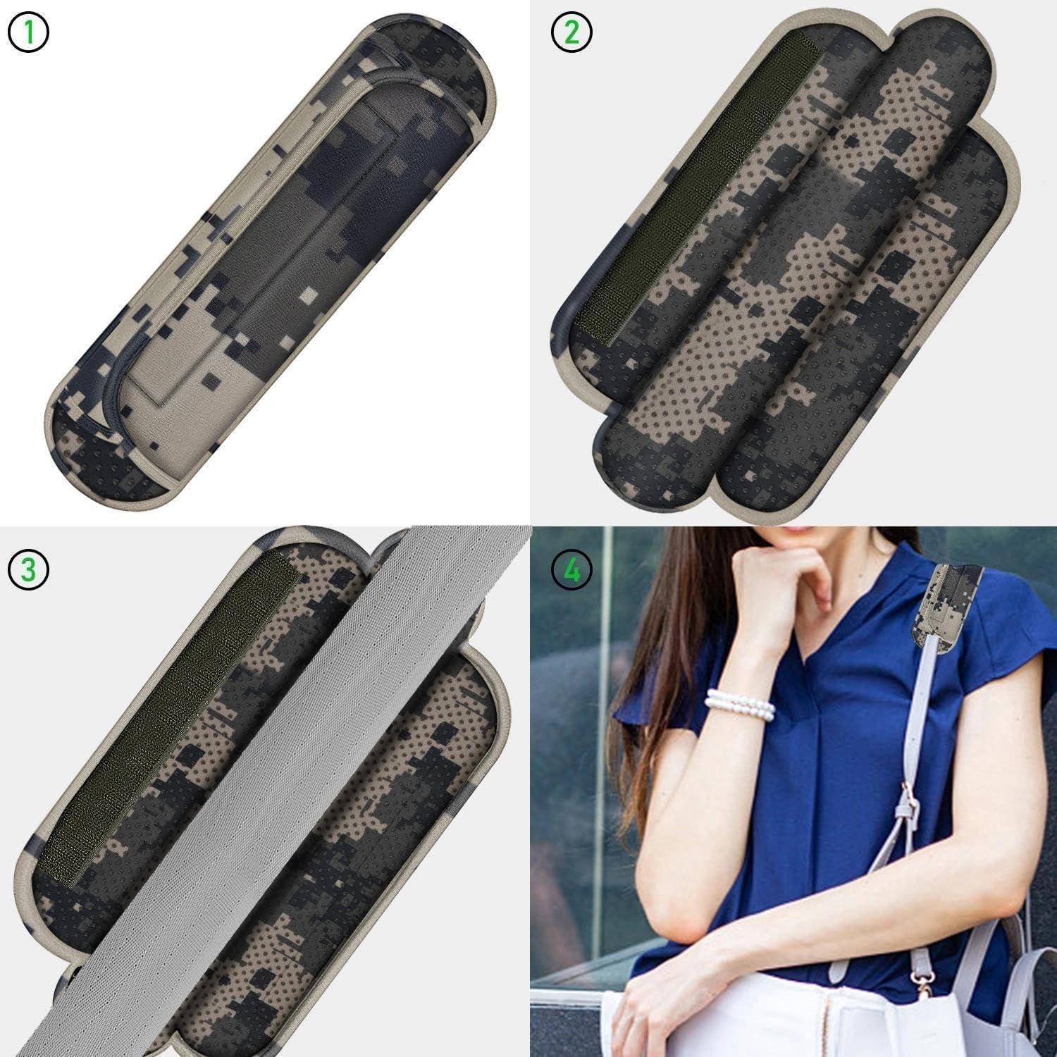Schulterpolster Ersatz für Taschen Camouflage Grau Neopren Luftschaum 33cm