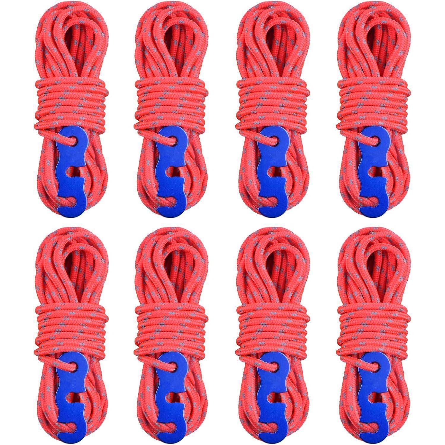 Abspannseile reflektierend 01 Rot (Φ3mm) - 8 Stück