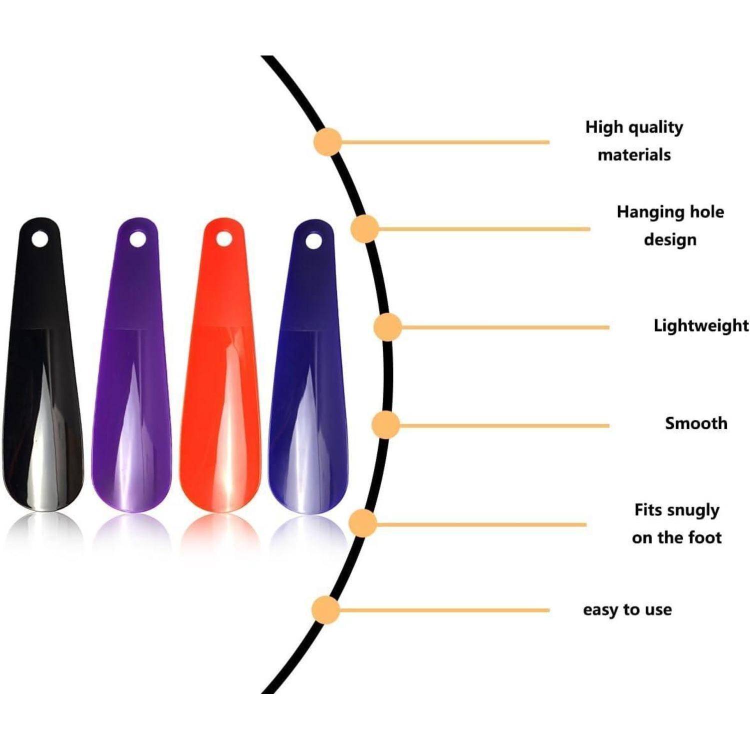 KAPSING 4er Schuhlöffel Set Kunststoff 16cm Tragbar