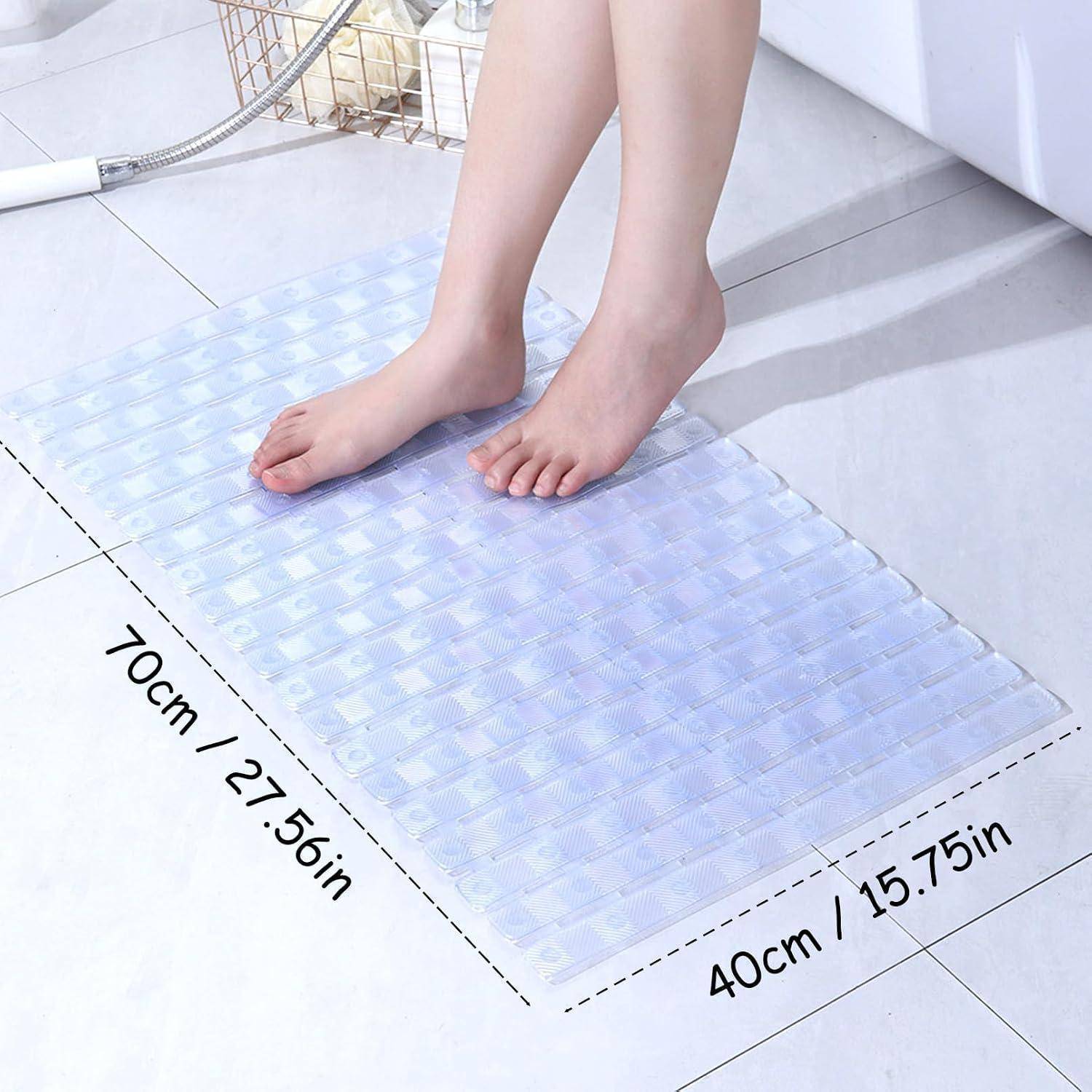easyBee Duschmatte 70x40 cm, rutschfest, schimmelresistent, BPA-frei, transparent