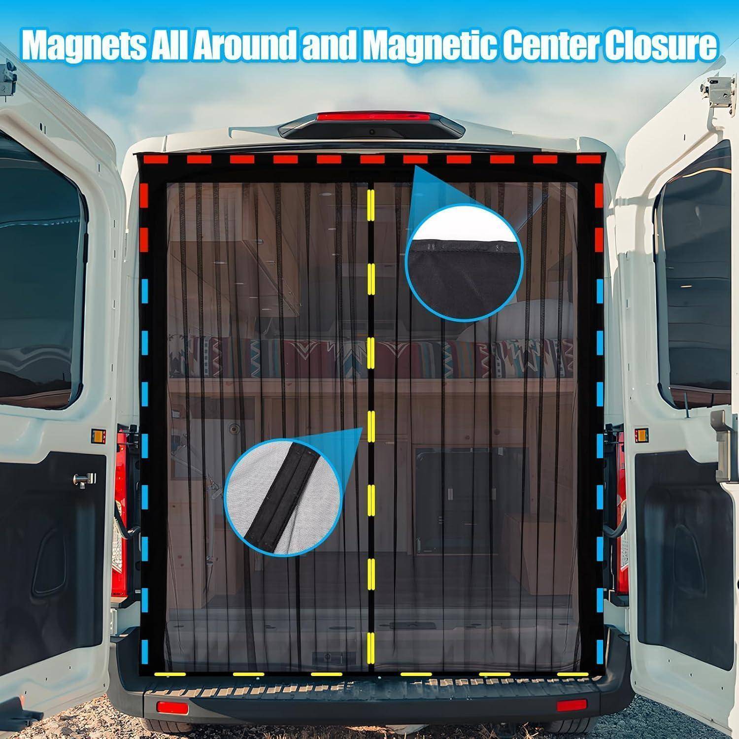 ZATOOTO Moskitonetz Van Magnetverschluss 200x170cm Schwarz