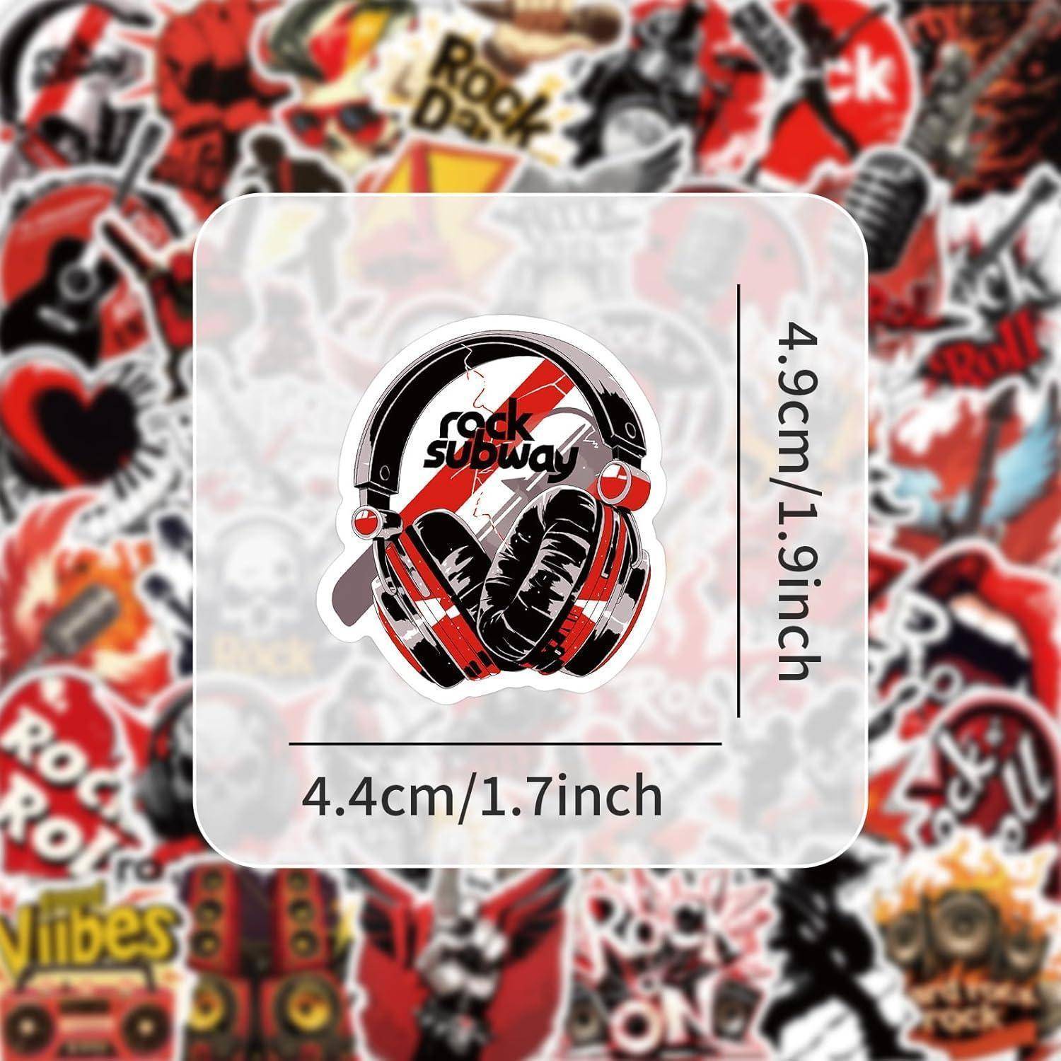 50 Stück Rock Aufkleber Set wasserdicht Vinyl PVC 5-6 cm
