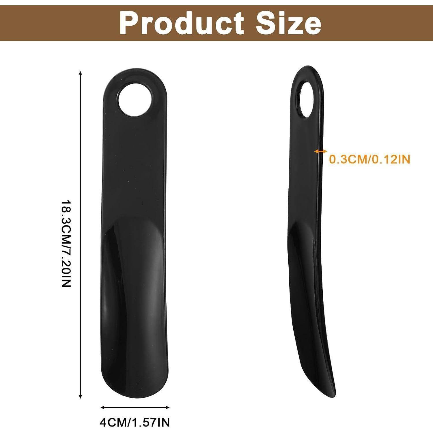 10x Mini Schuhlöffel 18.3cm Kunststoff Schwarz