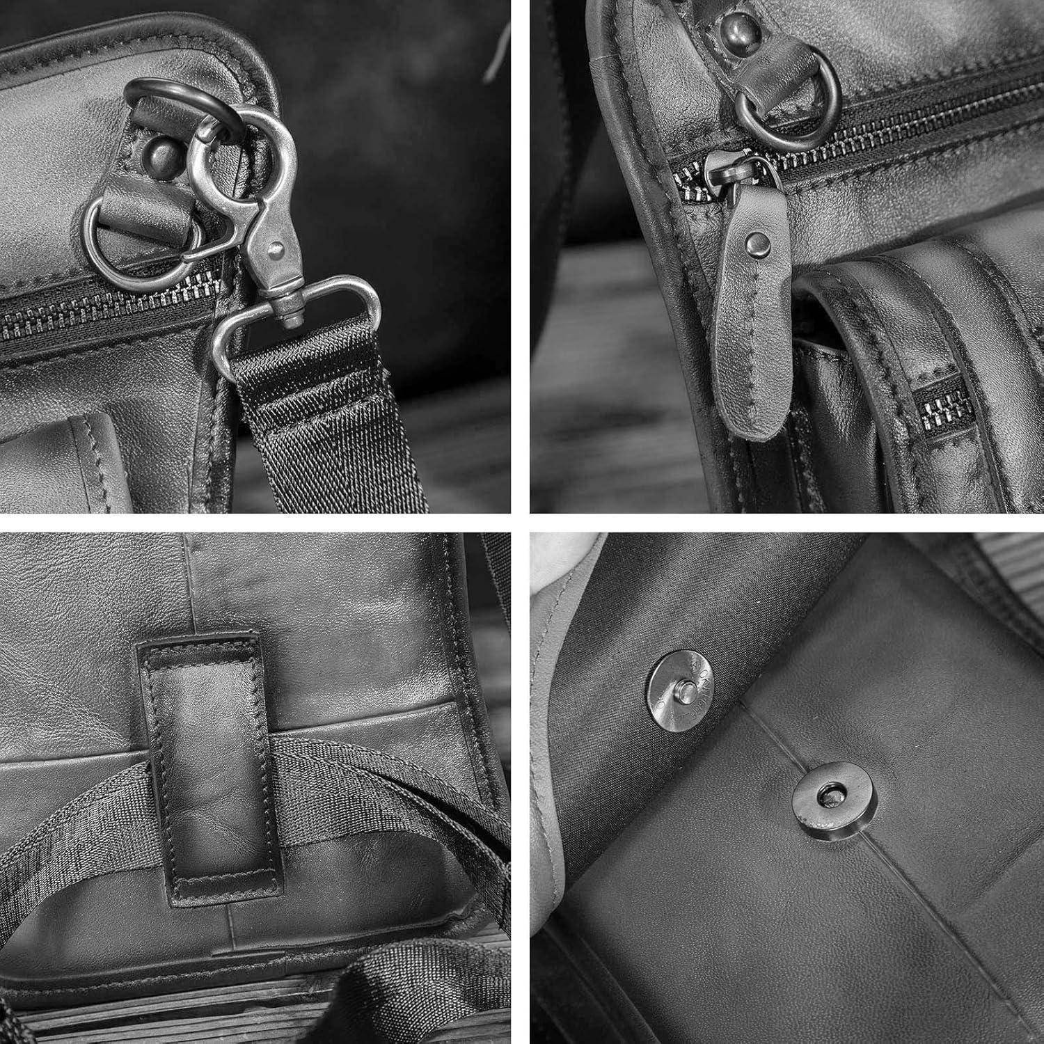 Herren Leder Hüfttasche Gürteltasche Drop Leg Bag 211-12 2141 Burgund