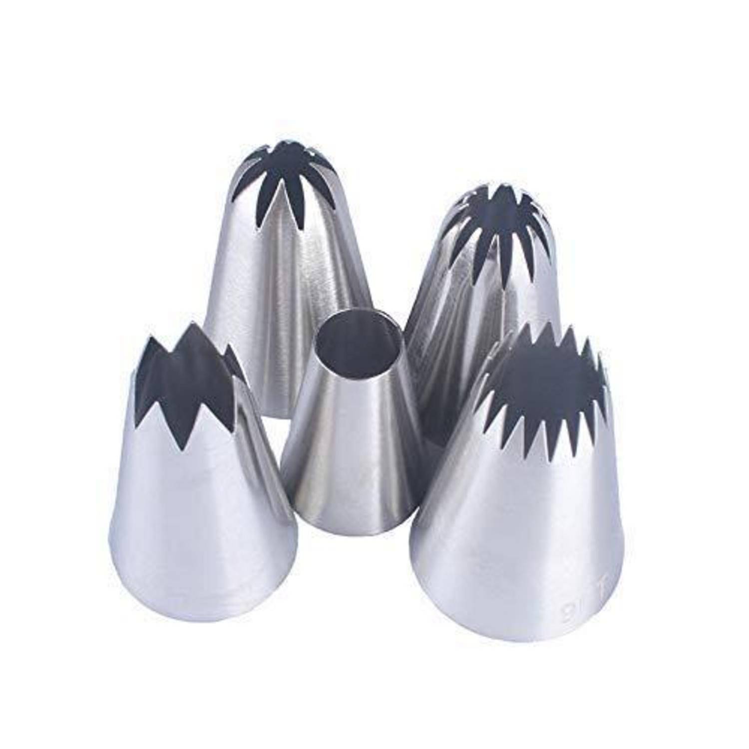 Spritztüllen Set 5 Stück Edelstahl Kuchen Dekoration