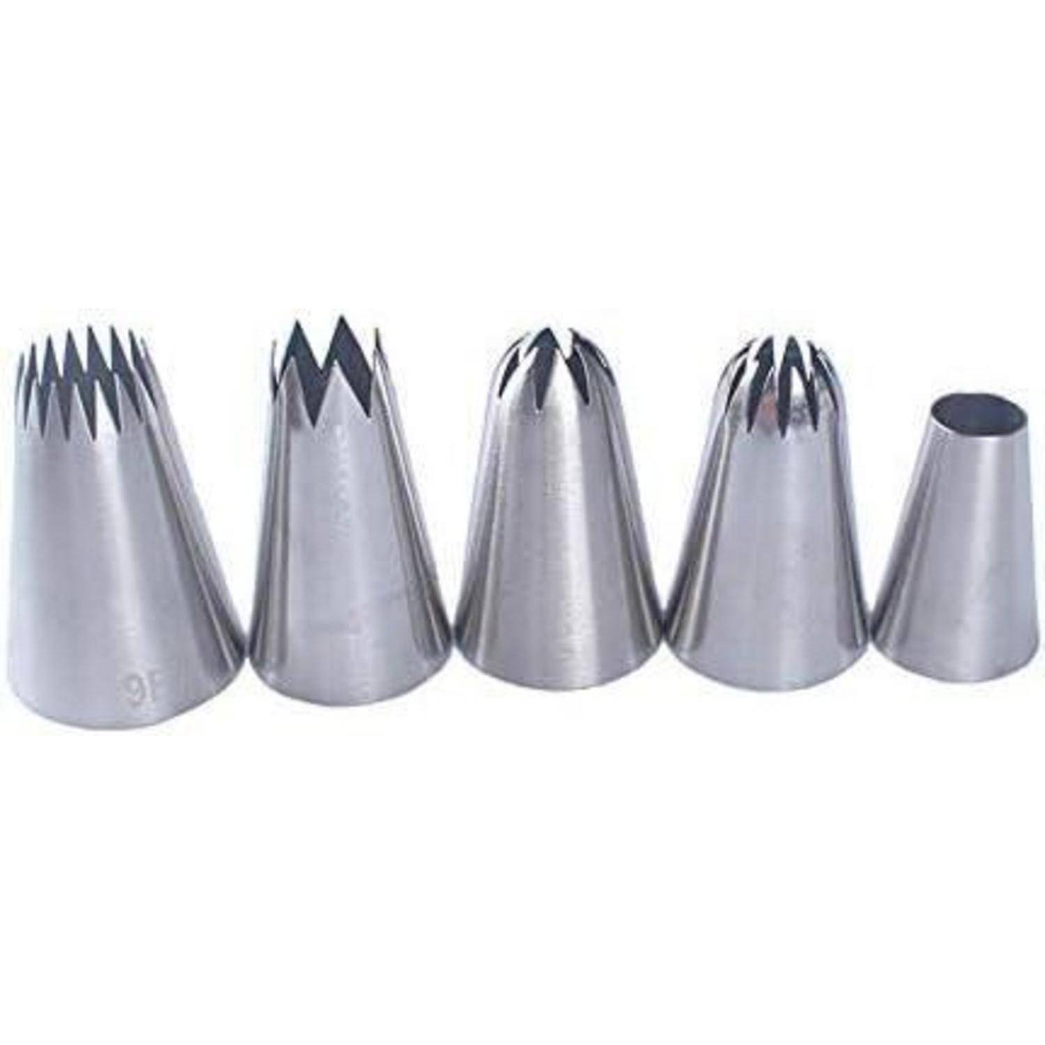Spritztüllen Set 5 Stück Edelstahl Kuchen Dekoration