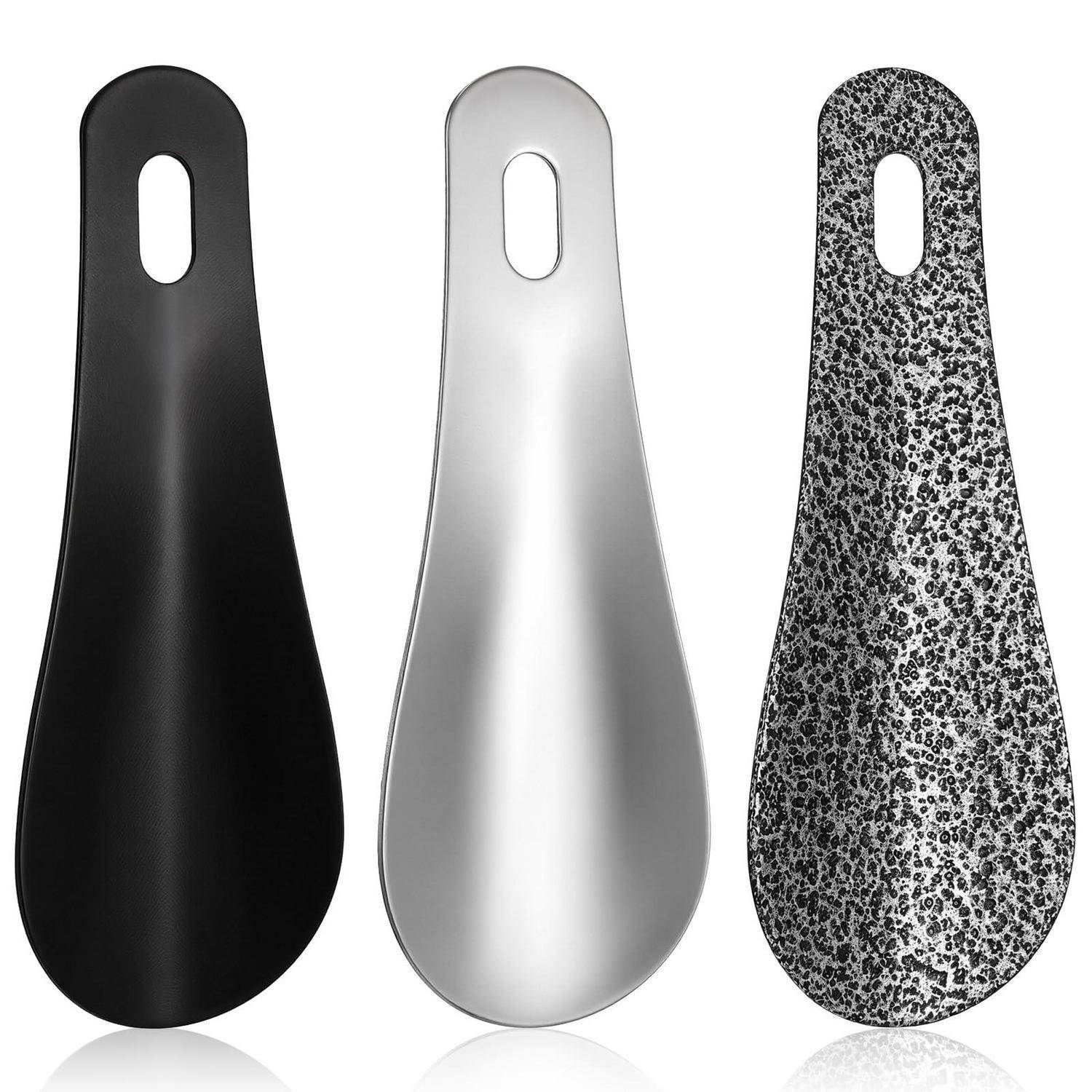 Schuhlöffel Metall 10cm 3er Set Edelstahl Kurz Reise Schuhanzieher