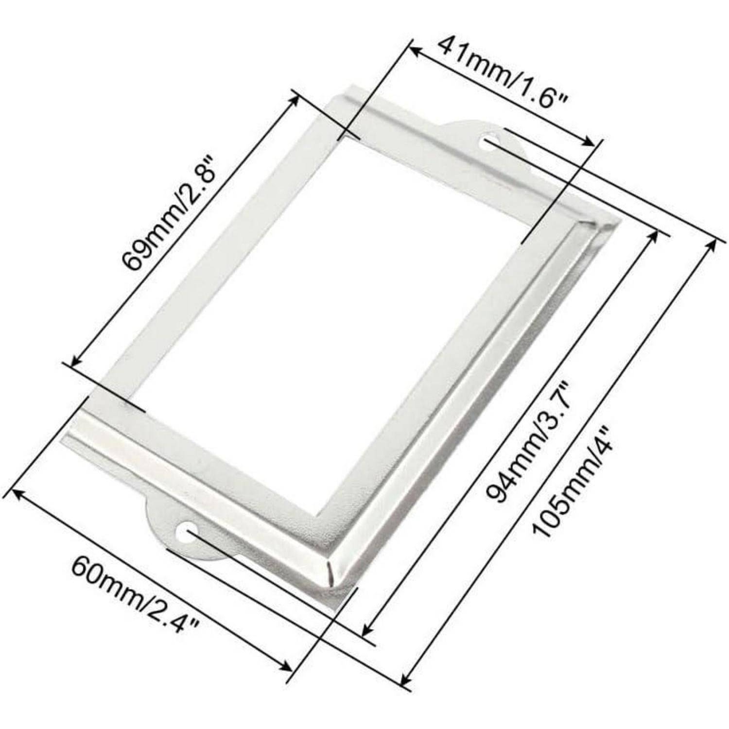 Namensschildhalter Metall 105x60mm Silber 8 Stück