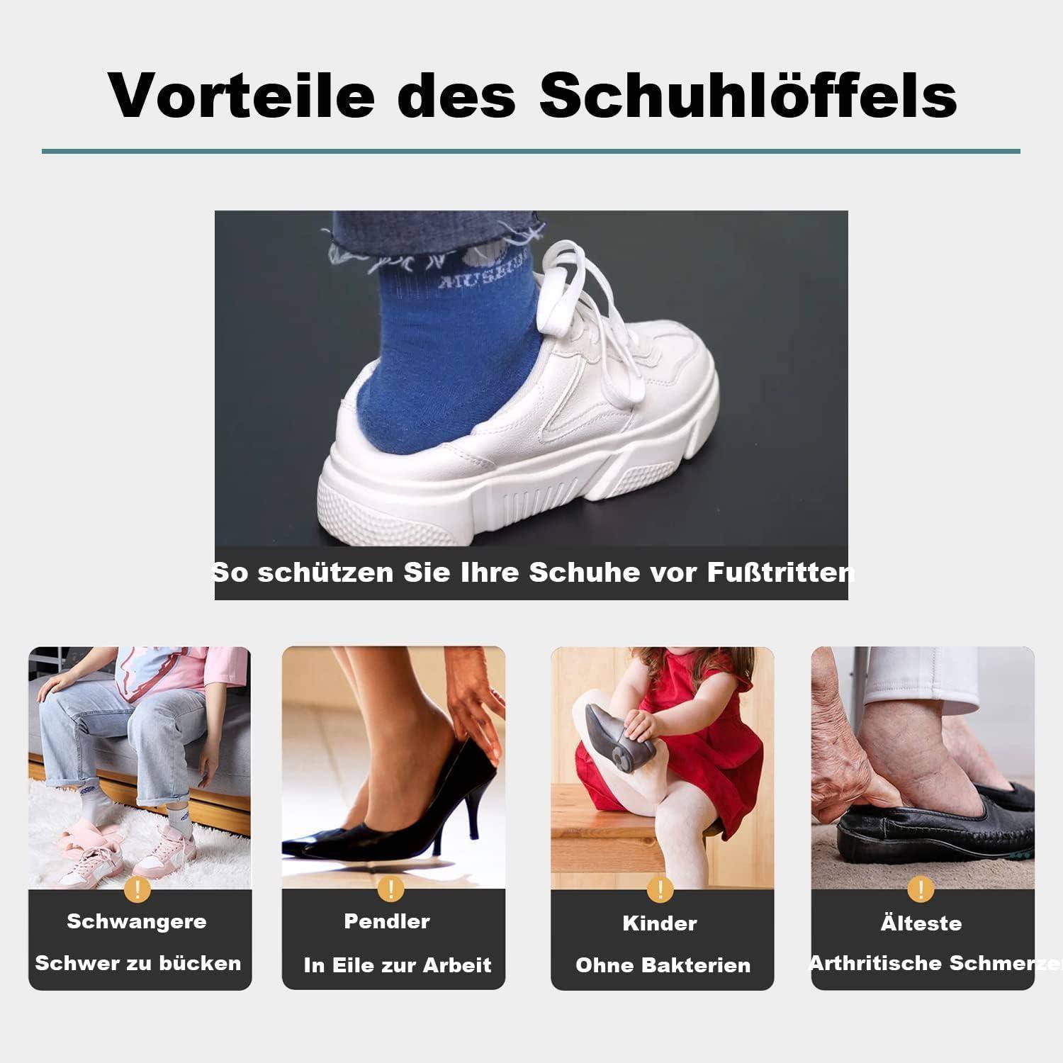 Schuhlöffel lang 42cm Metall stabil ergonomisch