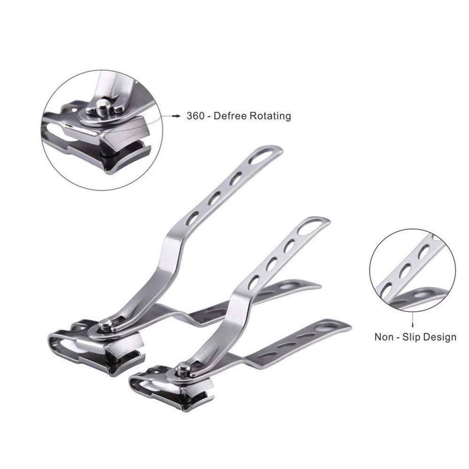 Nagelknipser Edelstahl 360° drehbarer Kopf Silber