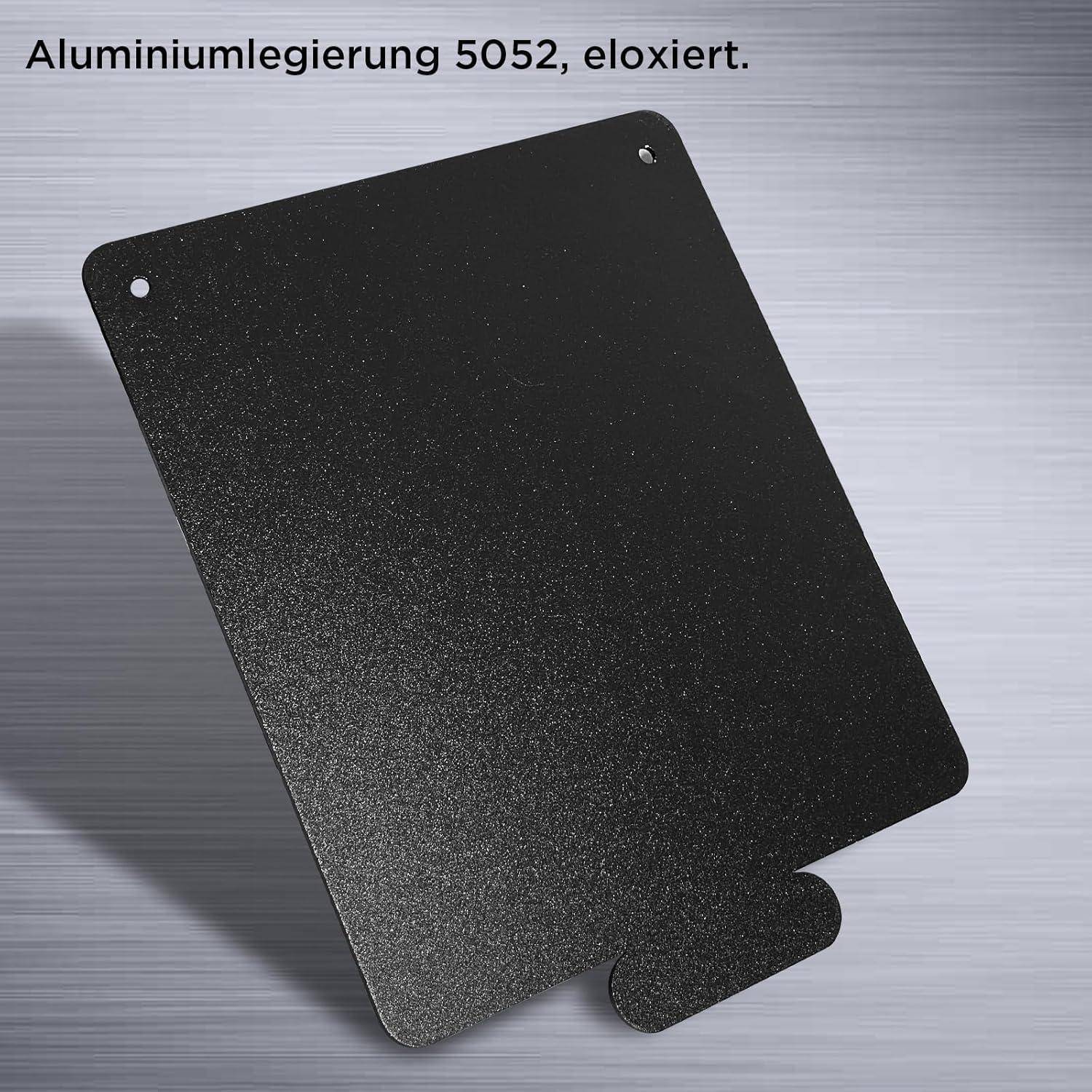 Motorrad Kennzeichenhalter 180x200mm Aluminium Schwarz mit Reflektor