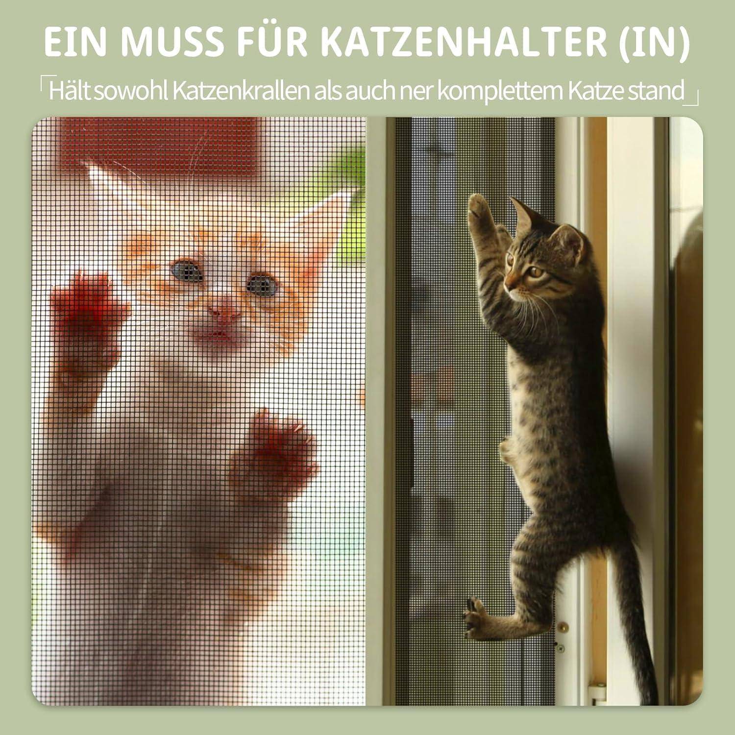 Fenster Fliegengitter Katzensicher 100x130cm Kratzfest Ohne Bohren