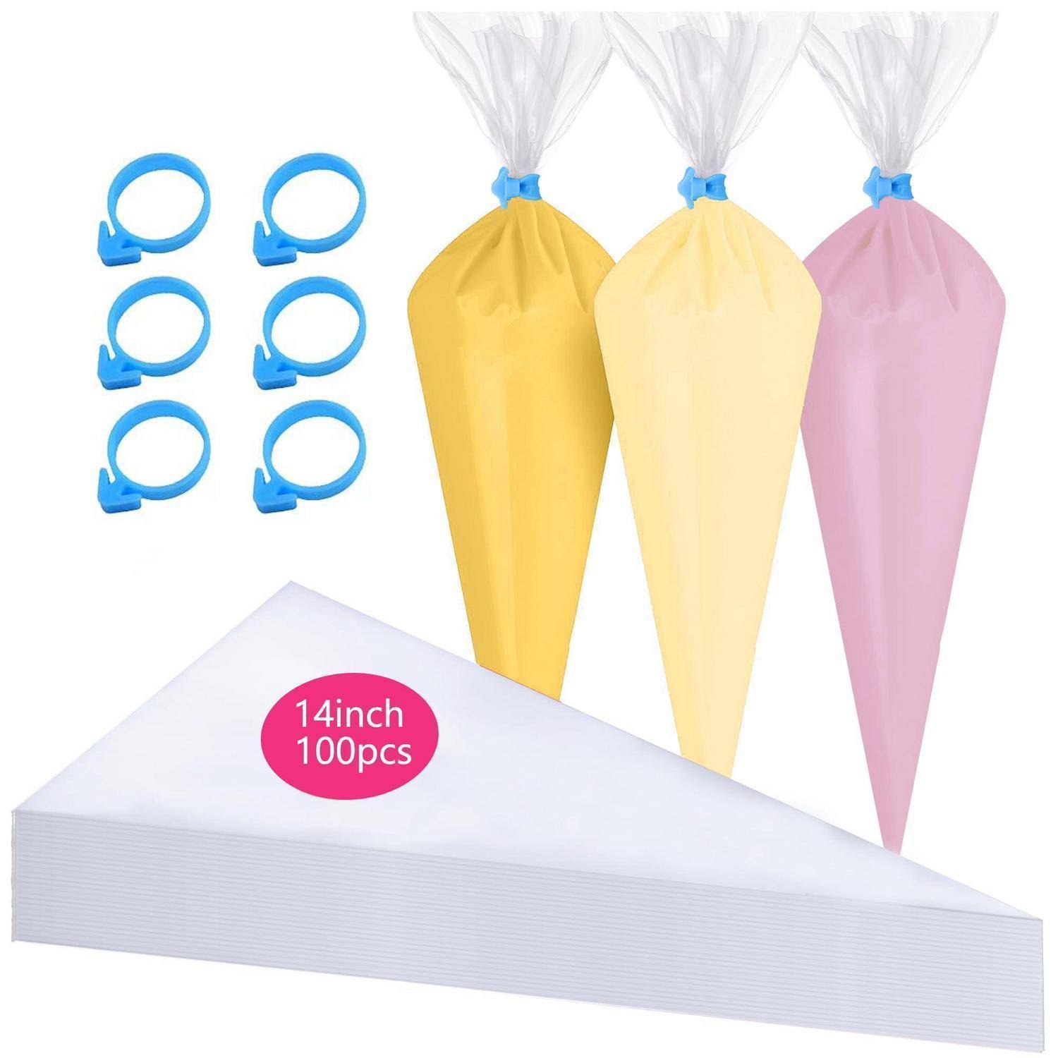 Luftballon-Bindeset mit sechs blauen Ringhaltern, drei pastellfarbenen Kegelbeuteln und einem Stapel von 14-Zoll-Blättern mit 100er-Packung in Weiß.