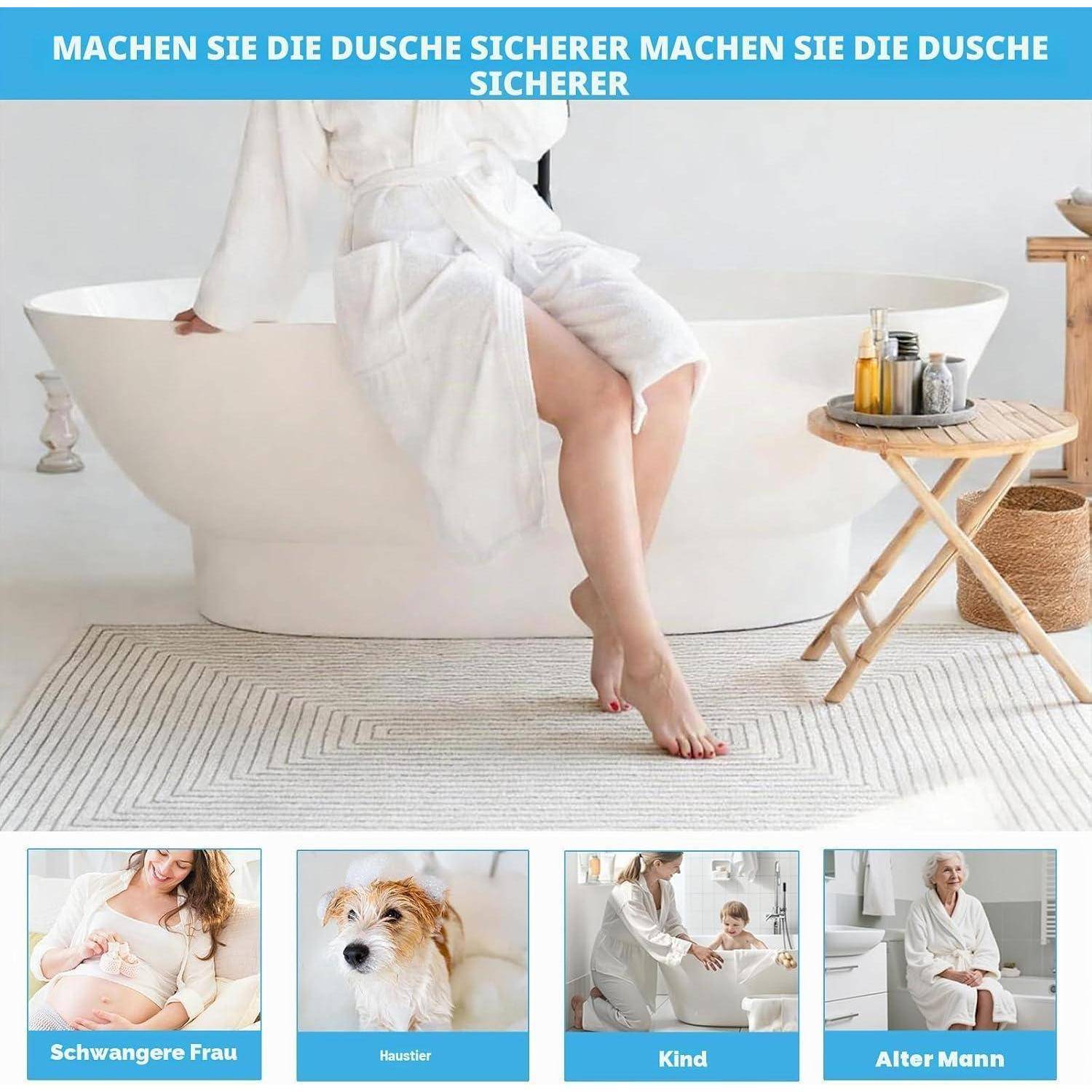 Duschmatte Antirutschmatte PVC Luffa 90x60cm mit Ablauflöchern