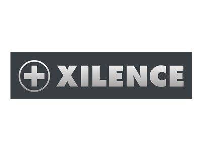 Dunkelgraues XILENCE-Logo mit einem Pluszeichen in einem Kreis links neben dem Markennamen.