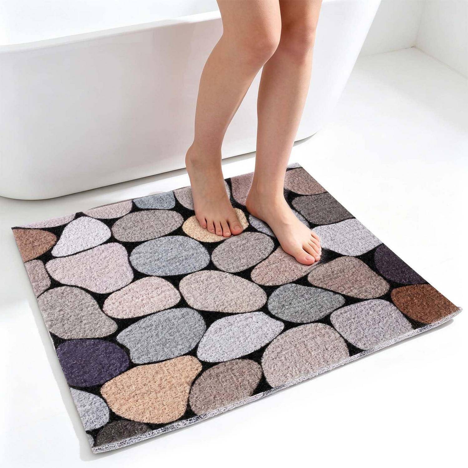 Duschmatte rutschfest 60x60cm PVC Luffa mit Ablauflöchern schnelltrocknend