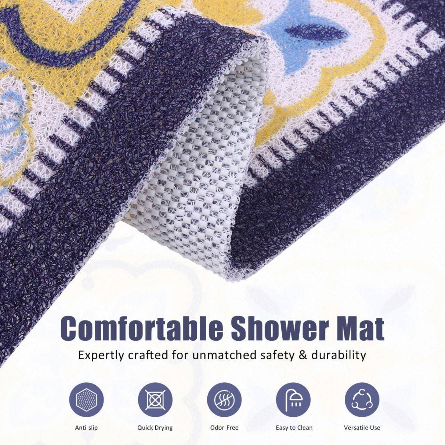 Duschmatte PVC rutschfest blau 60x40 cm
