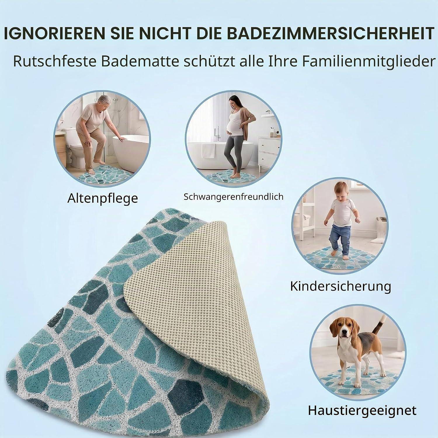 Duschmatte rutschfest dreieckig 60x60 cm grün antibakteriell