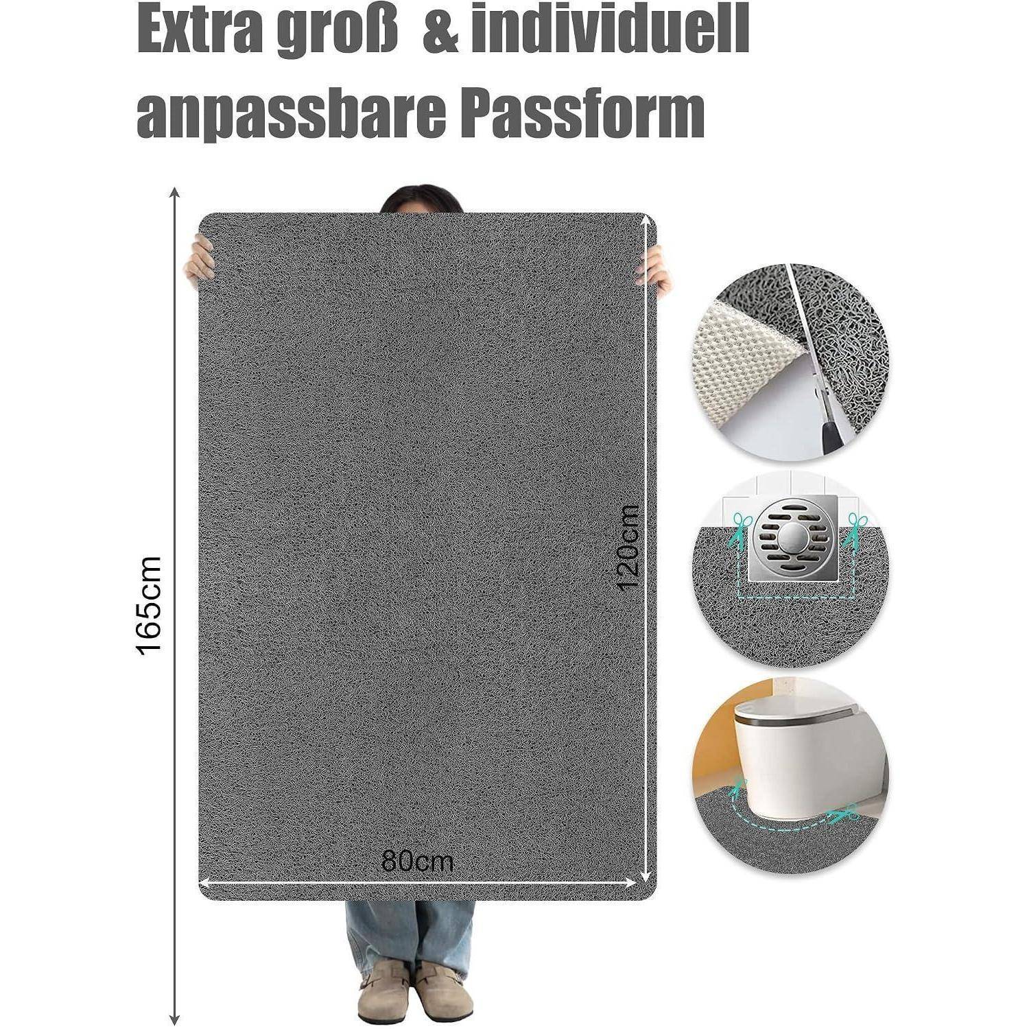 Produktabbildung einer großen, anpassbaren Haustierstreu-Matte mit der Bezeichnung „Extra groß & individuell anpassbare Passform