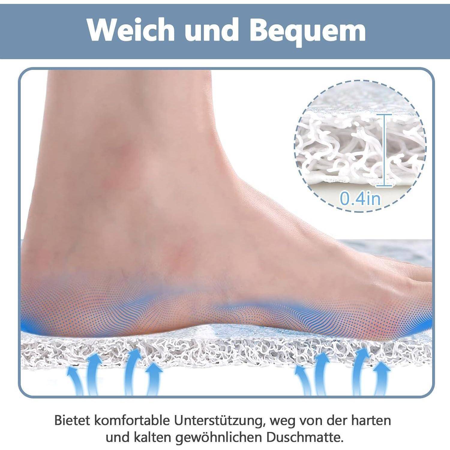 Fuß ruht auf gepolsterter Mesh-Innensohle, zeigt atmungsaktive Unterstützung und Druckentlastung; eingefügte Zoombezeichnungen Dicke 0,4 Zoll.