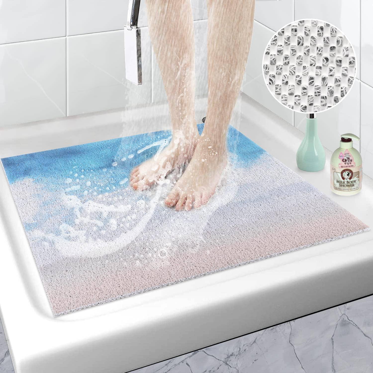 Duschmatte rutschfest 60x60cm | Badewannenmatte waschbar | Anti-Schimmel | PVC Luffa