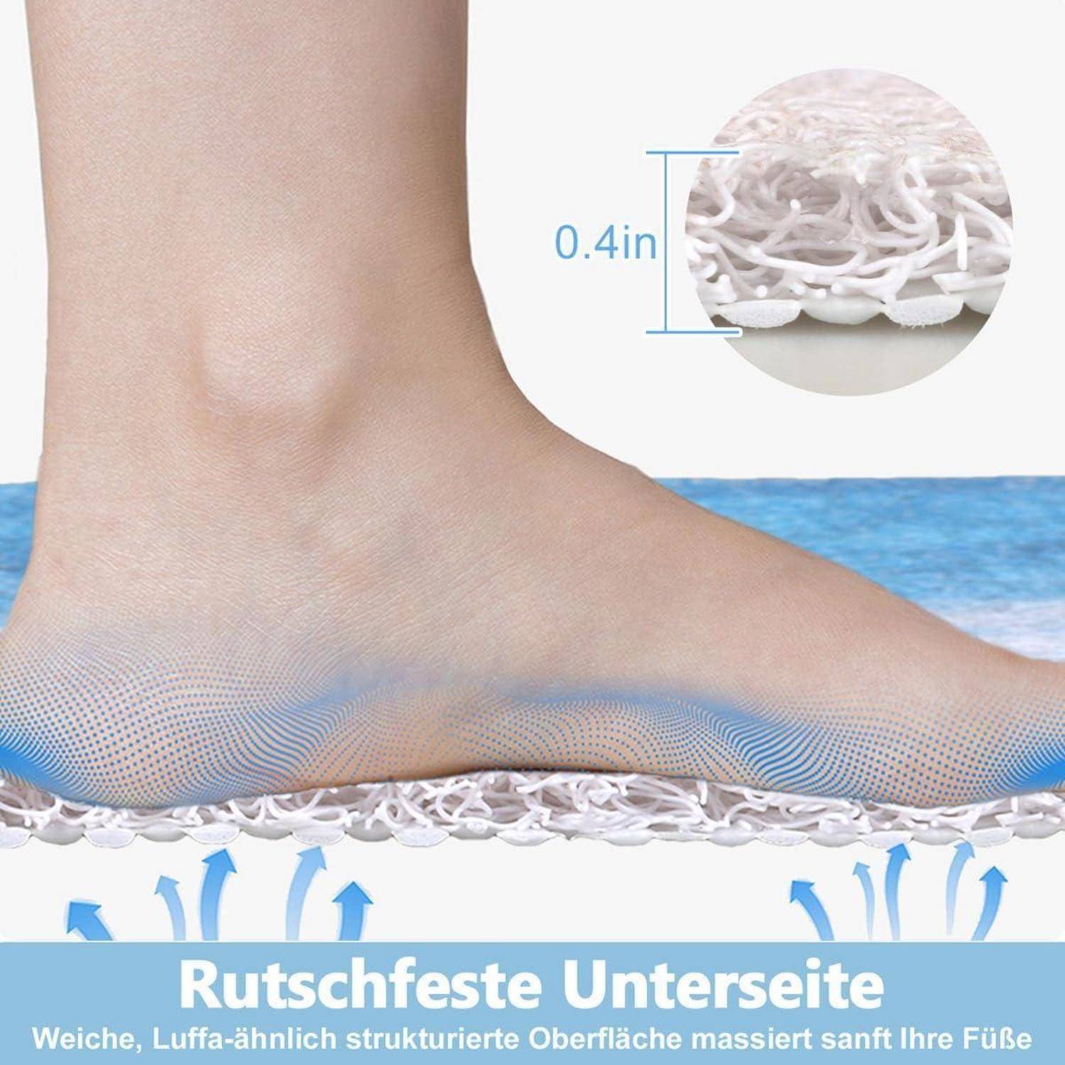 Duschmatte rutschfest 60x60cm | Badewannenmatte waschbar | Anti-Schimmel | PVC Luffa