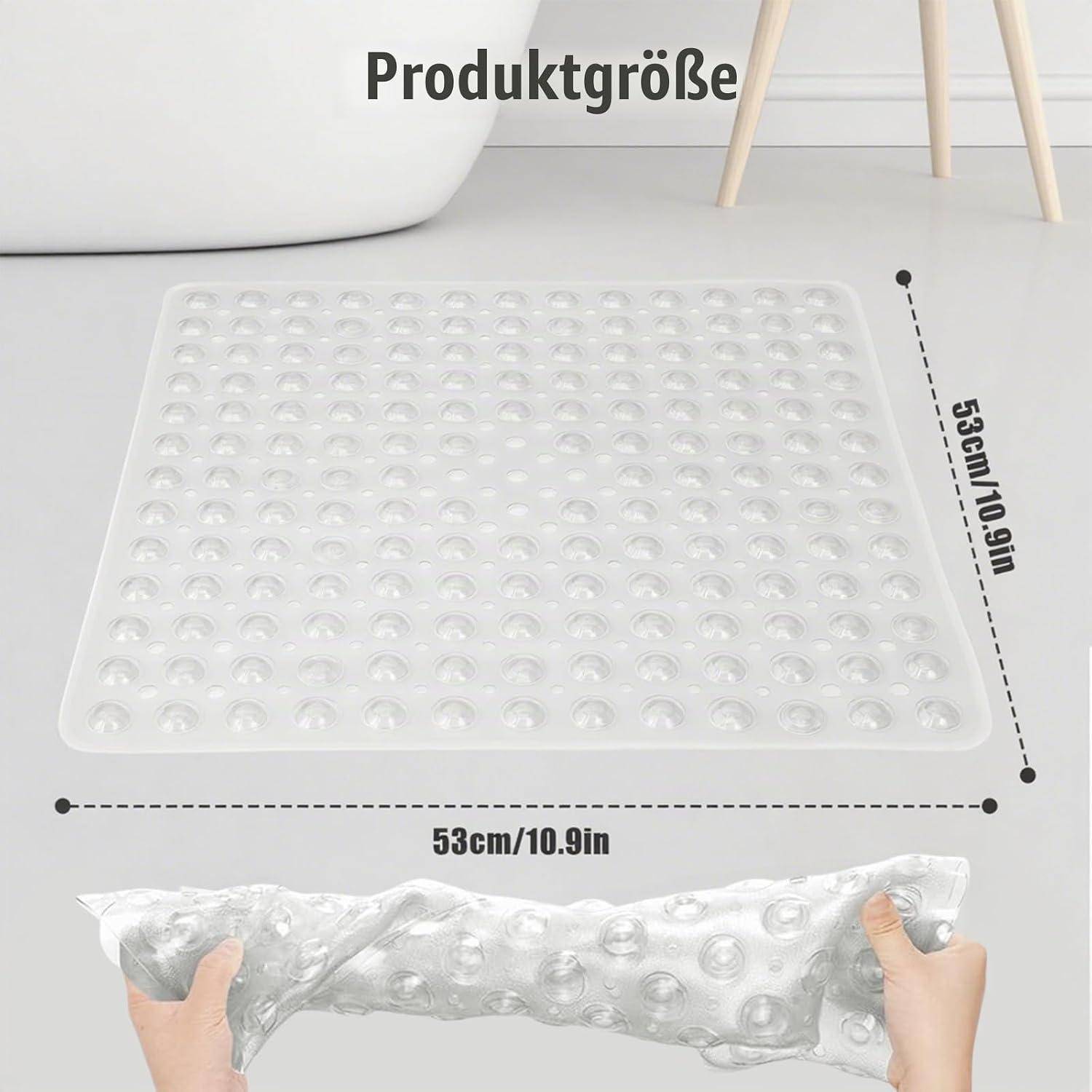 Duschmatte rutschfest 53x53cm PVC BPA-frei transparent