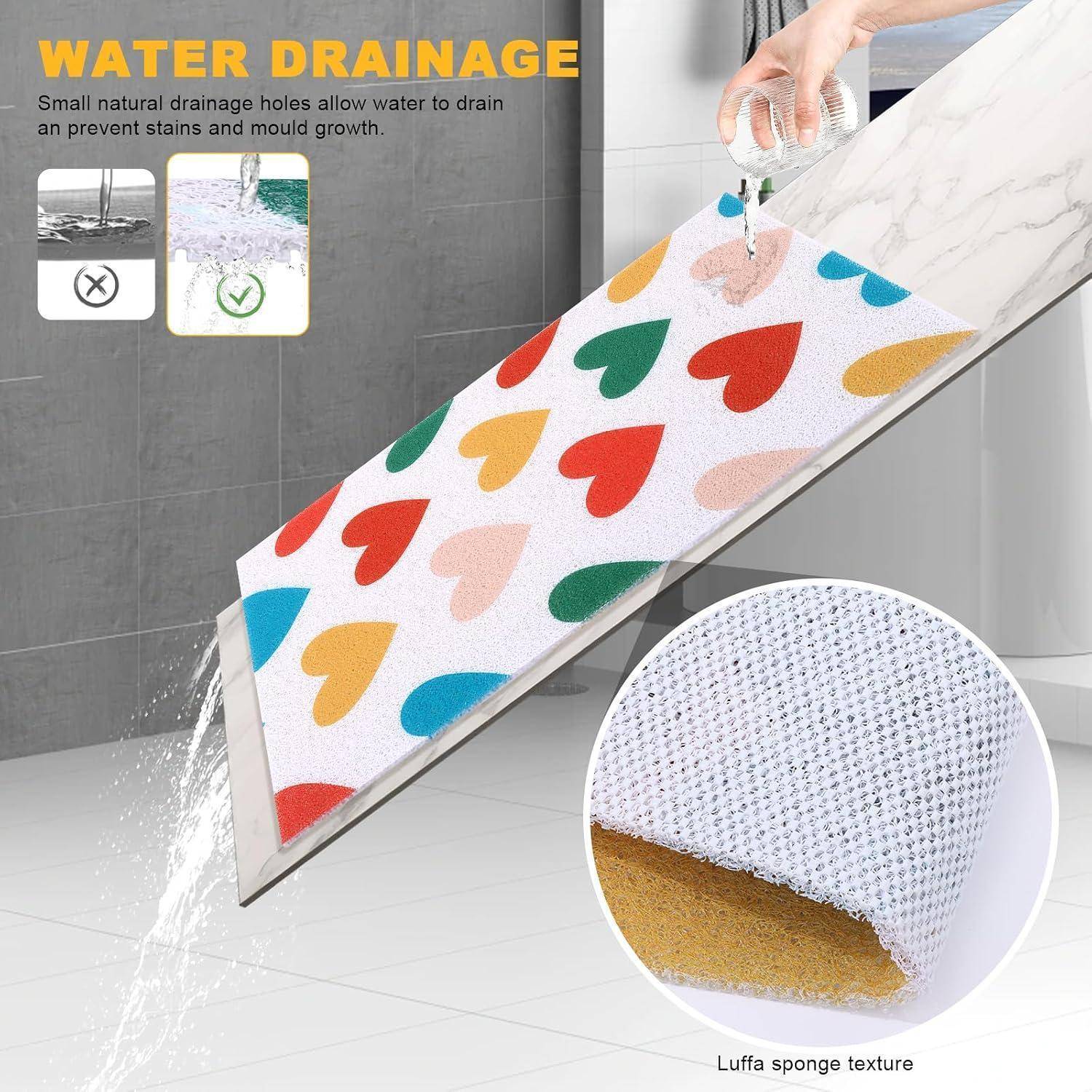 Duschmatte rutschfest PVC Luffa 80x50cm Weiß