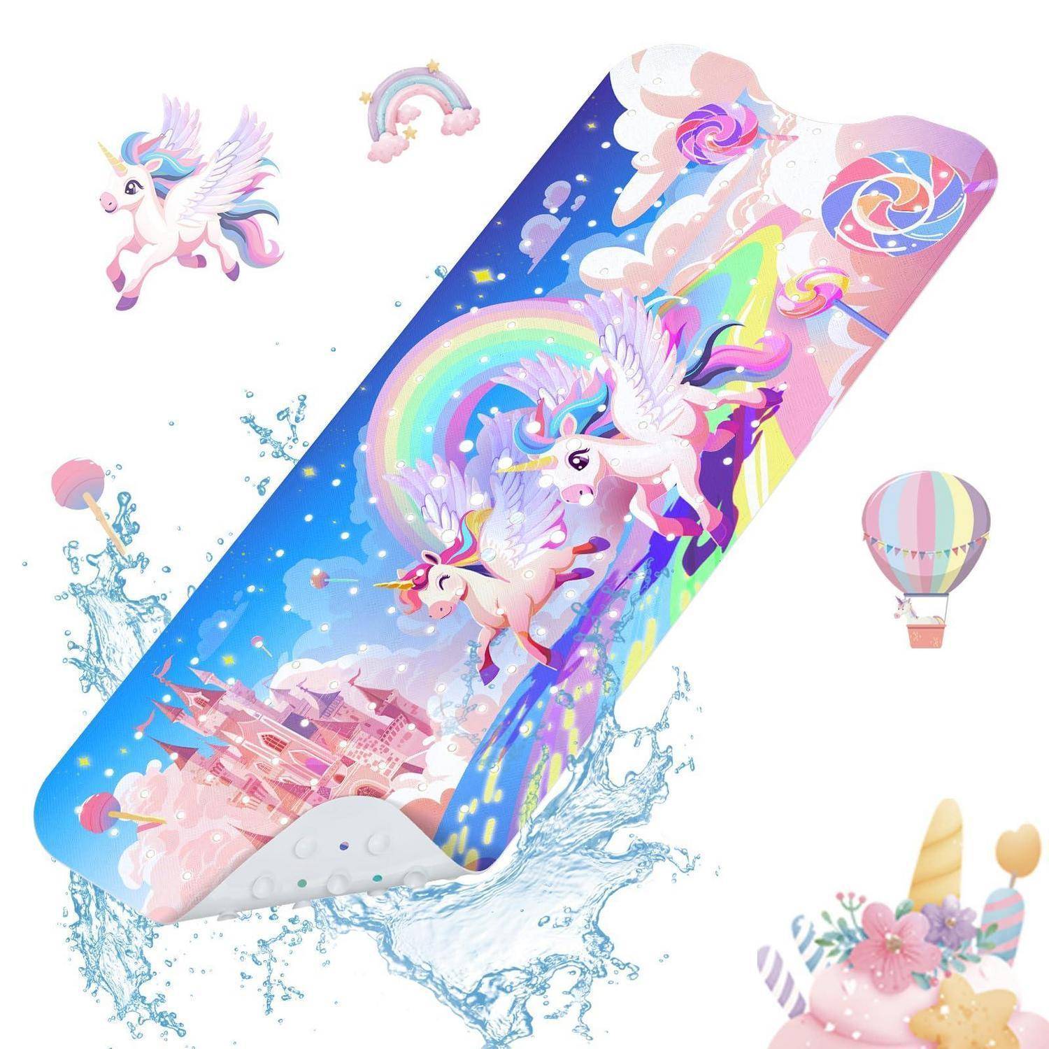 Badewannenmatte Kinder rutschfest Einhorn 100x40cm BPA-frei
