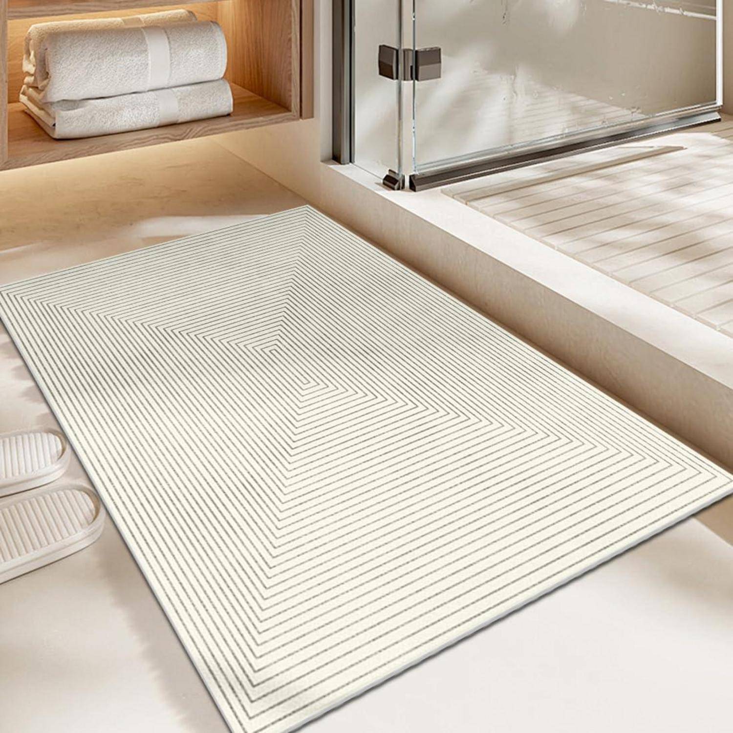 Duschmatte rutschfest 60x90cm PVC-Luffa schnell trocknend beige