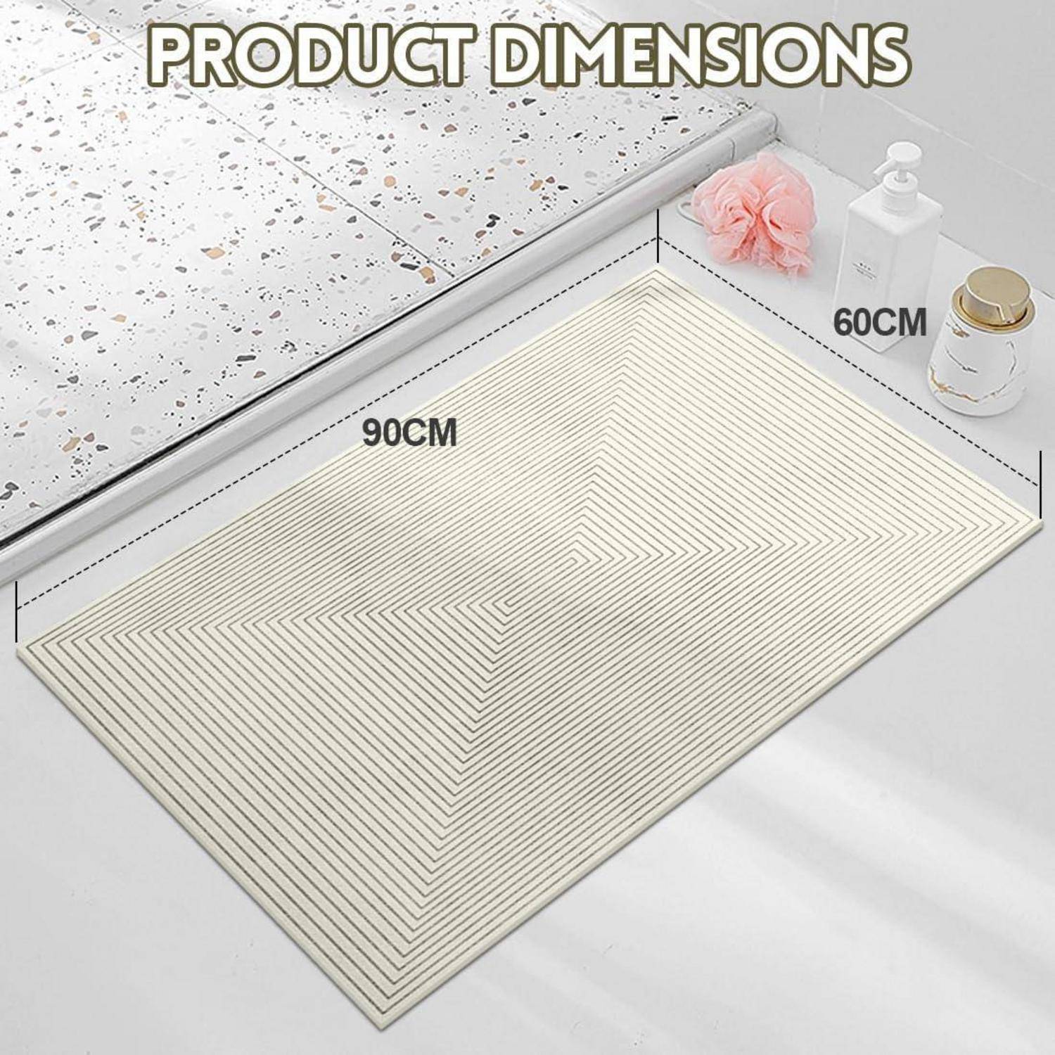 Duschmatte rutschfest 60x90cm PVC-Luffa schnell trocknend beige
