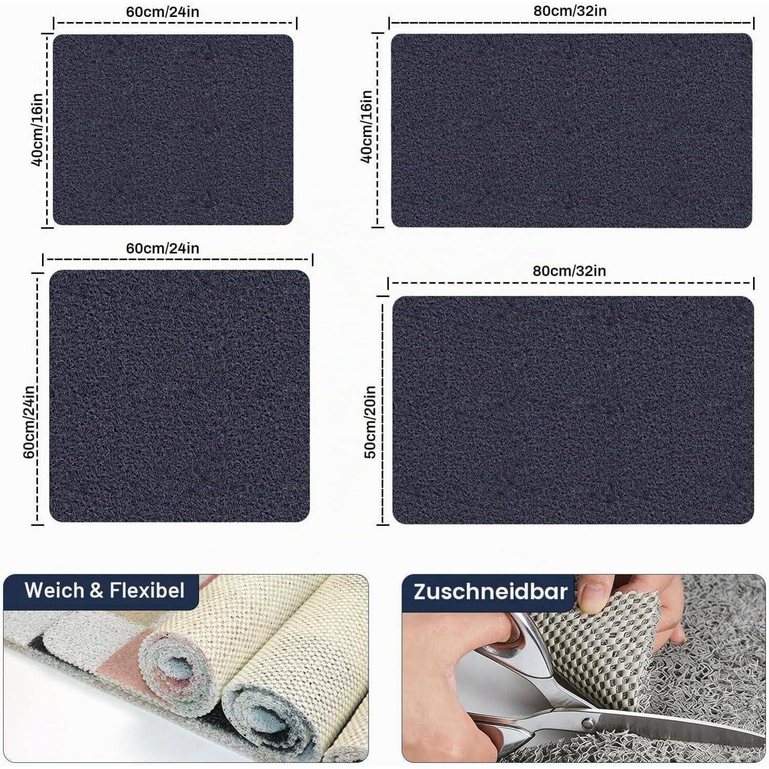 Duschmatte Luffa 50x80cm PVC rutschfest schimmelresistent blau