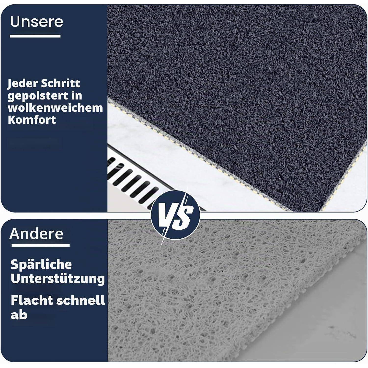 Duschmatte Luffa 50x80cm PVC rutschfest schimmelresistent blau