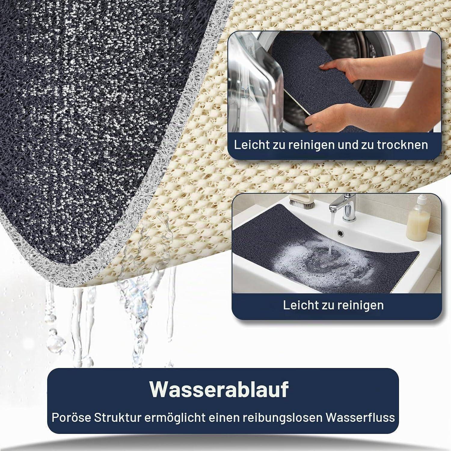Duschmatte Luffa 50x80cm PVC rutschfest schimmelresistent blau