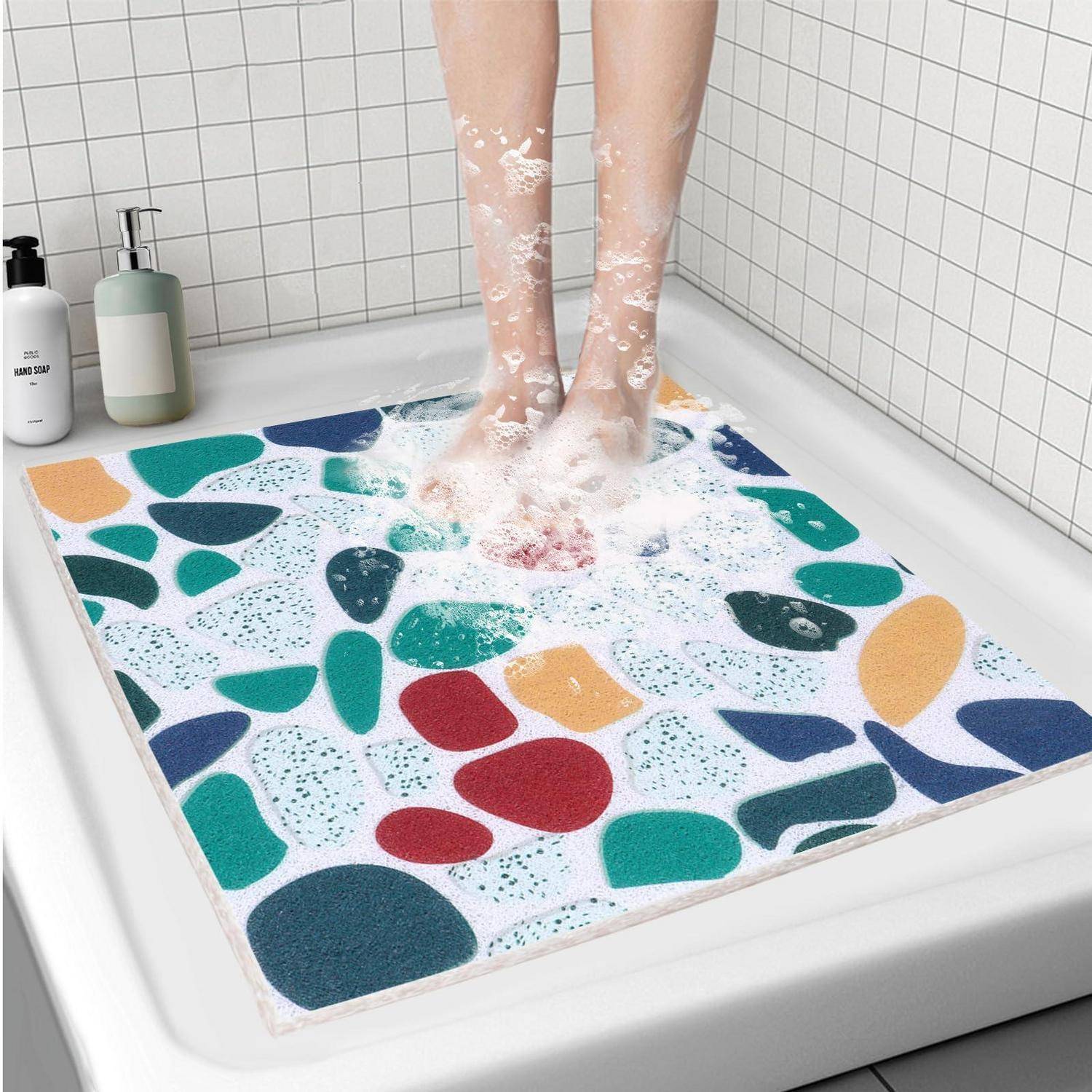 Duschmatte 70x70cm rutschfest Weich-PVC Luffa Grün