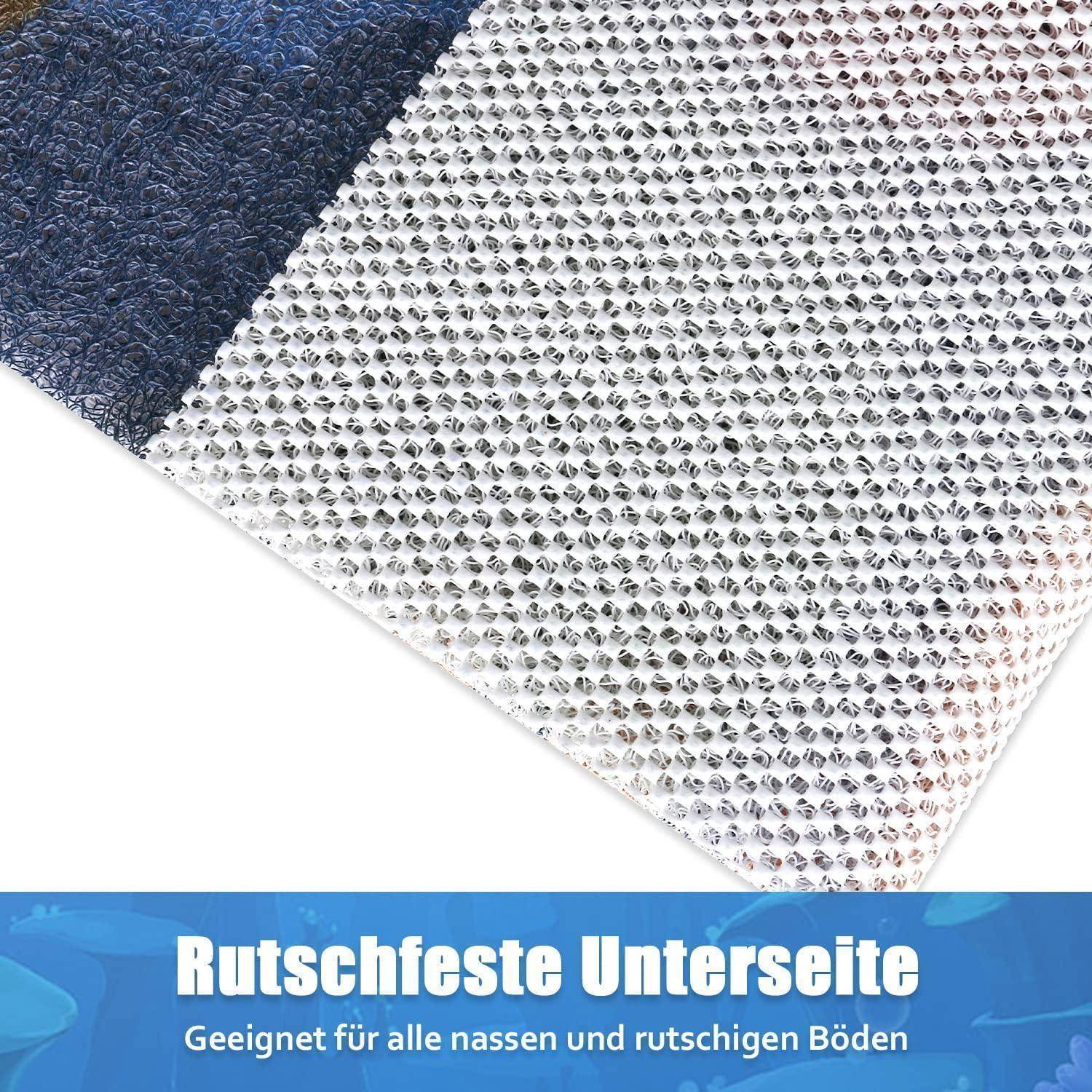 Duschmatte rutschfest 60x60cm PVC mit Ablauflöchern Meereswelt