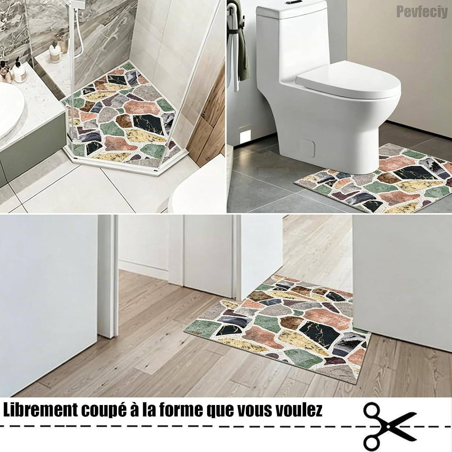 Duschmatte rutschfest 80x80 cm PVC Steinmuster zuschneidbar