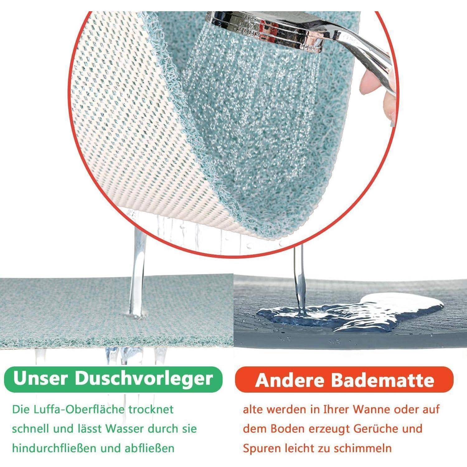 Duschmatte rutschfest 54x54cm antibakteriell schnelltrocknend Weiß & Grün