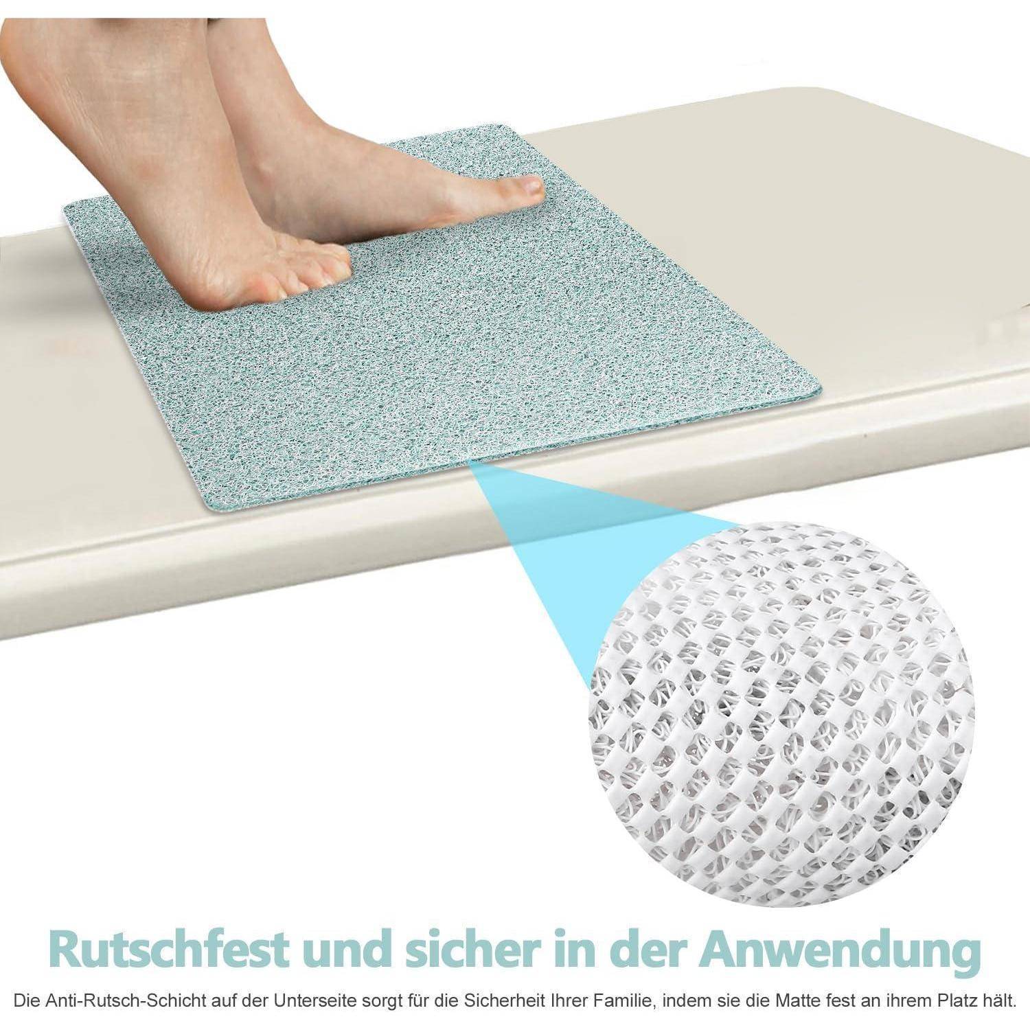 Duschmatte rutschfest 40x60cm, antibakteriell, schnelltrocknend, weiß/grün