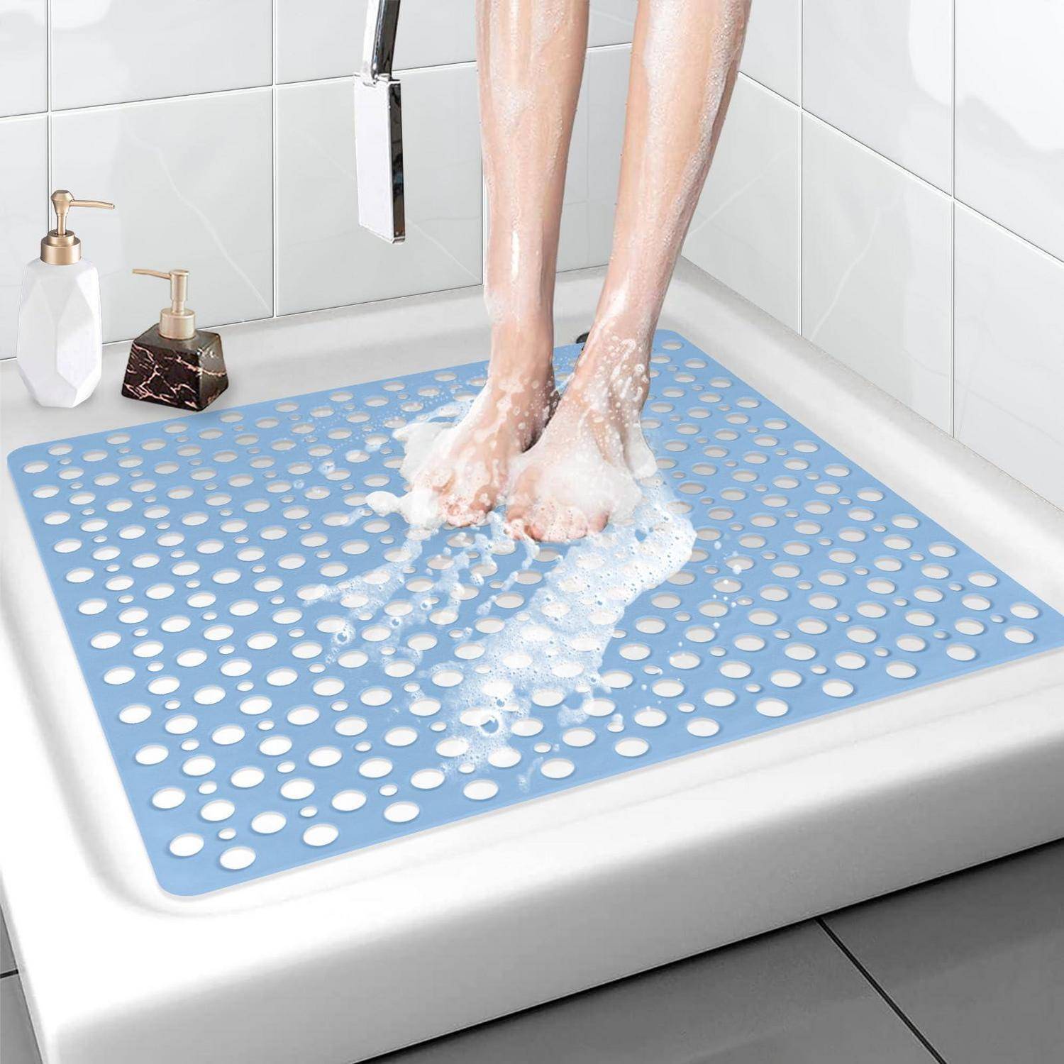 Duschmatte rutschfest 70x70cm TPE mit Saugnäpfen Blau